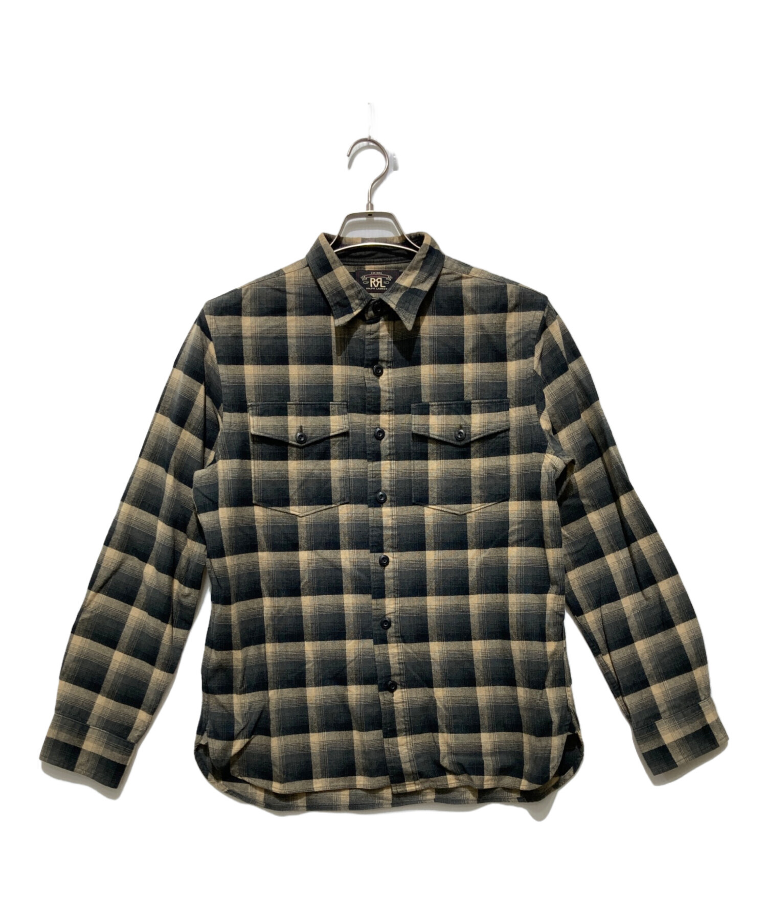 【名作・美品】RRL ダブルアールエル オンブレチェック ネルシャツ M 中古・古着通販】RRL (ダブルアールエル) オンブレチェックネルシャツ