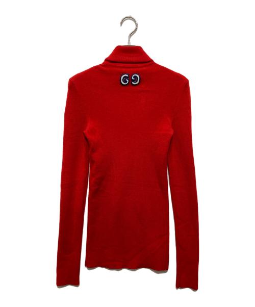 GUCCI ファインウールリブニット　タートルネック 中古・古着通販】GUCCI (グッチ) GGパッチ ファインウール リブ