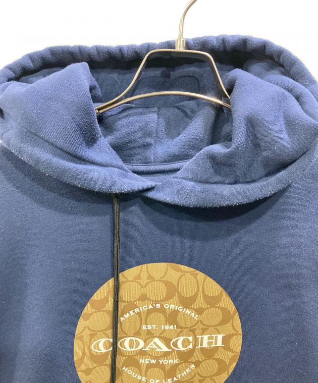 中古・古着通販】COACH (コーチ) プルオーバーパーカー ネイビー 