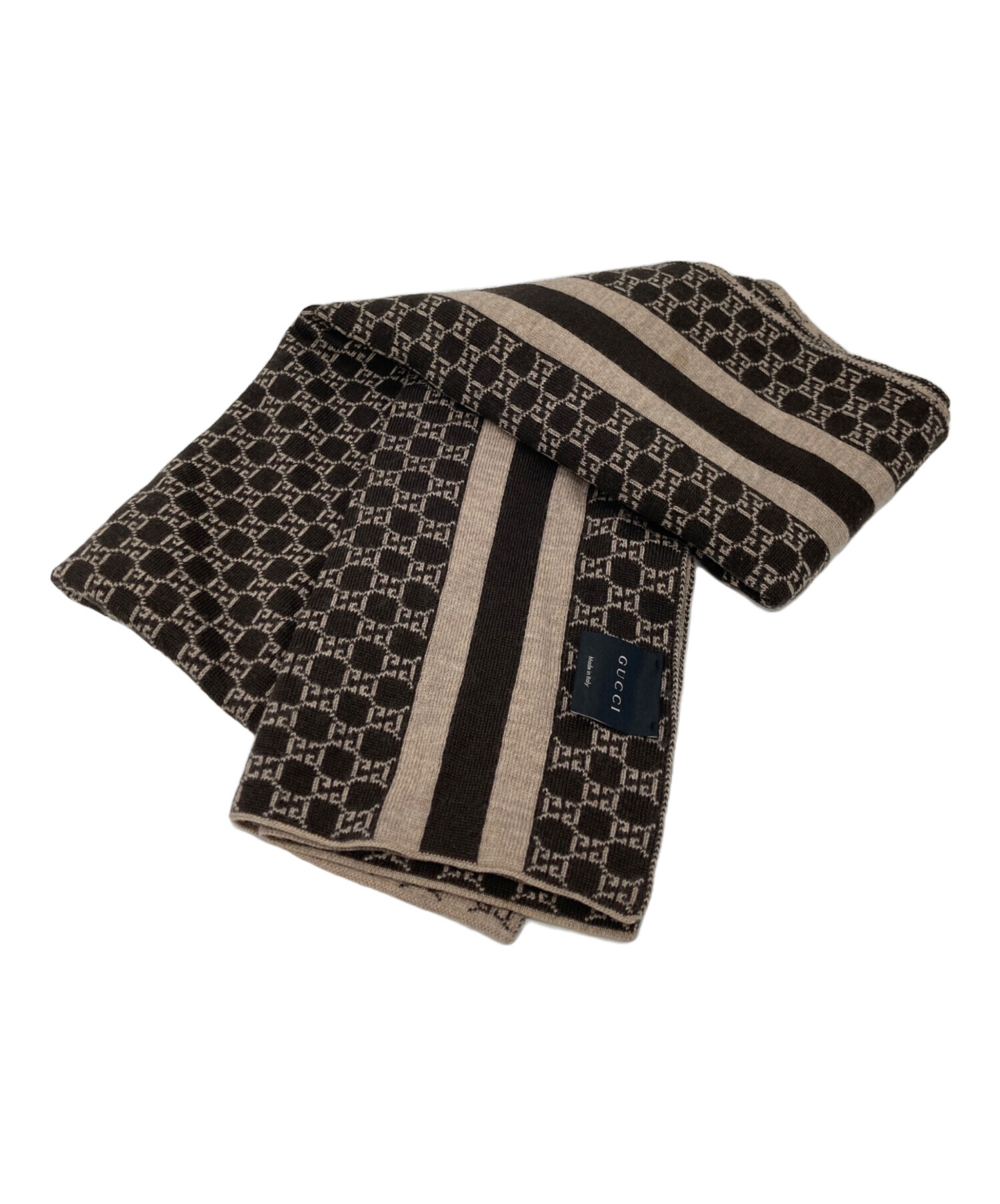 中古・古着通販】GUCCI (グッチ) GGパターンマフラー ベージュ