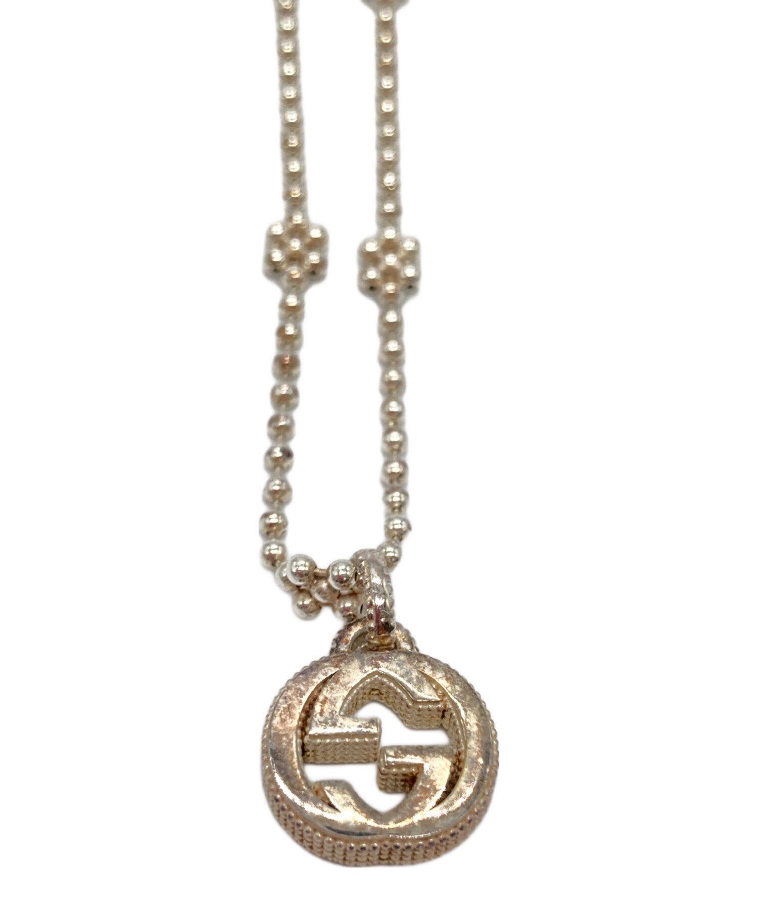 グッチ フラワーネックレス 中古・古着通販】GUCCI (グッチ) フラワーモチーフチェーンネックレス