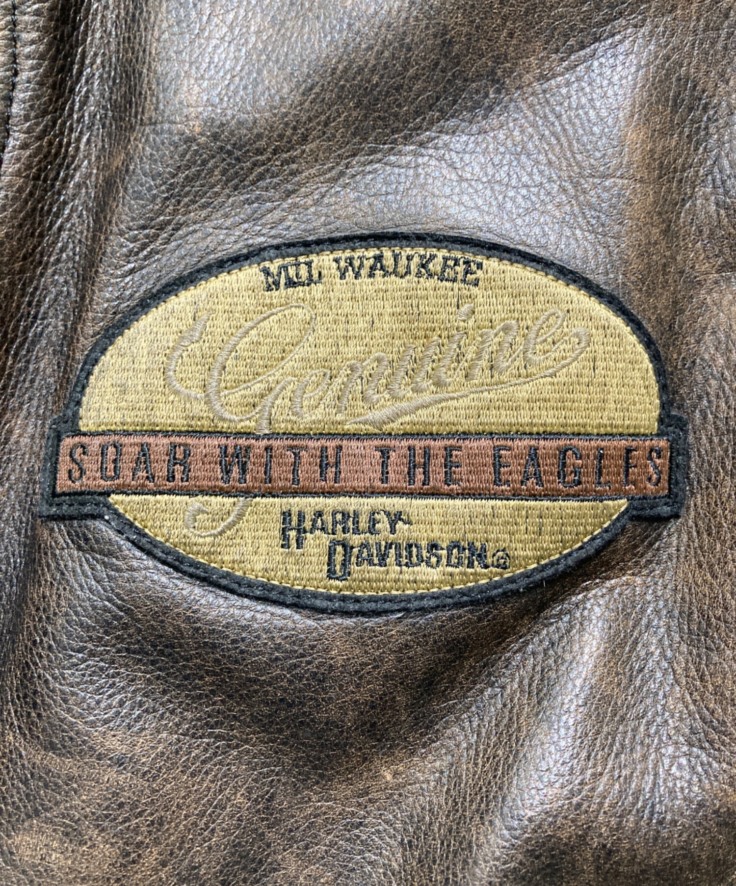 HARLEY DAVIDSON ハーレーダヴィッドソン レザージャケット 茶 M 中古・古着通販】HARLEY-DAVIDSON (ハーレーダビッドソン) レザー