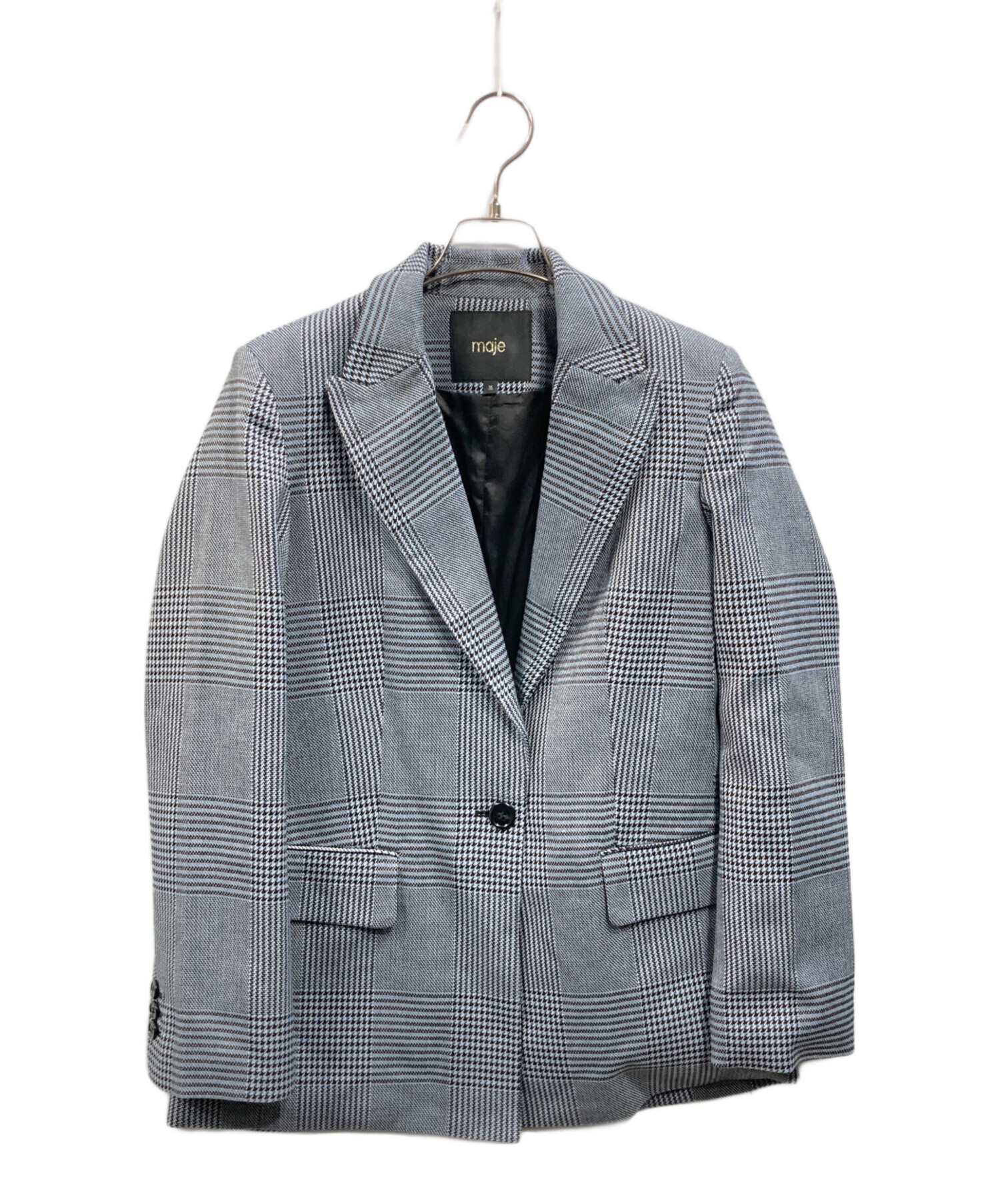 中古・古着通販】maje (マージュ) ダブルジャケット ブルー サイズ:36 