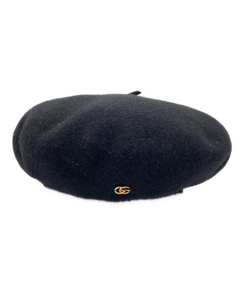 中古・古着通販】GUCCI (グッチ) GGロゴベレー帽 ブラック サイズ:M
