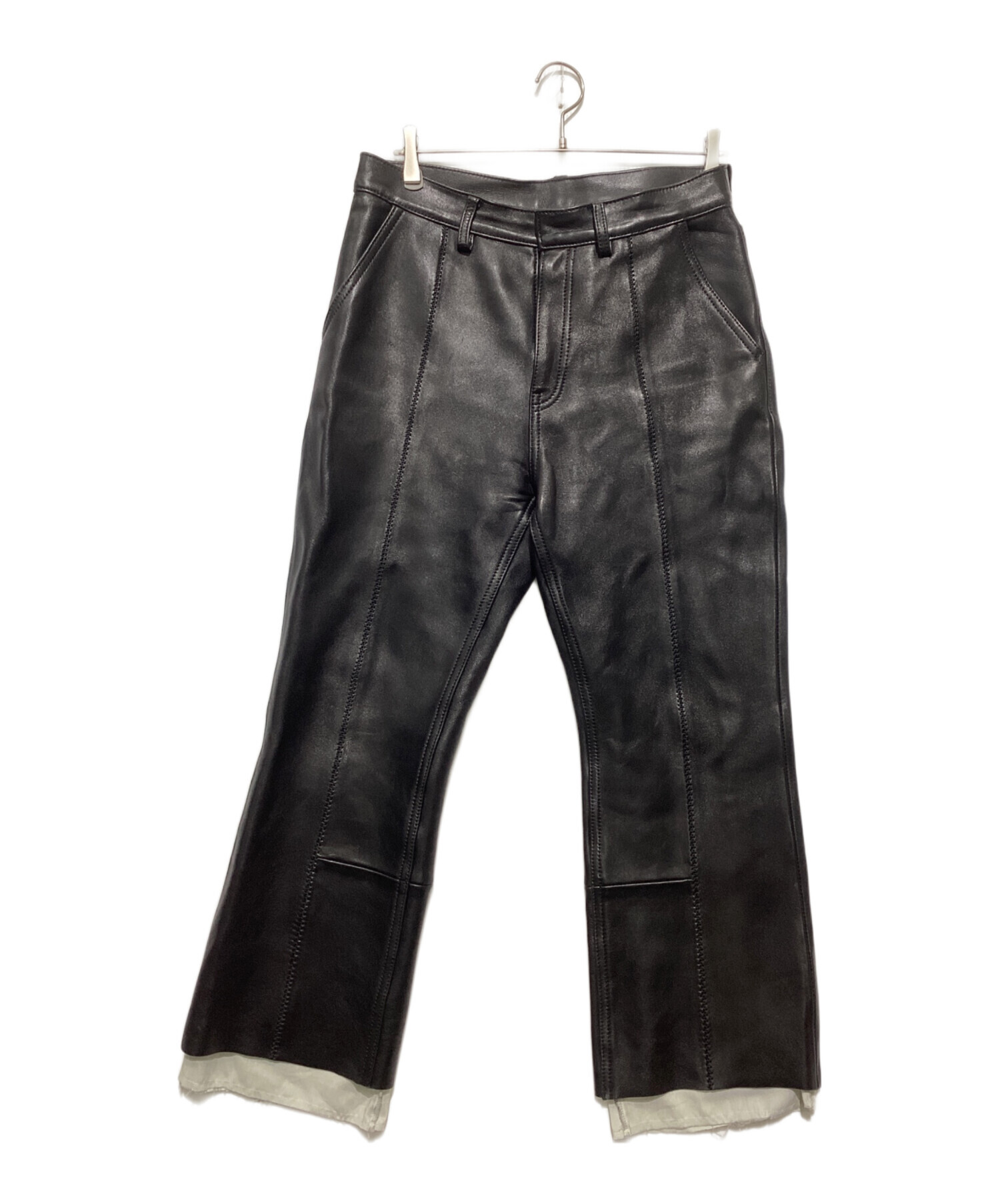 美品⭐️rich i LETHER BOOTS CUT PANTS siz48 中古・古着通販】Rich I (リッチアイ) LEATEHR BOOTSCUT PANTS レザー