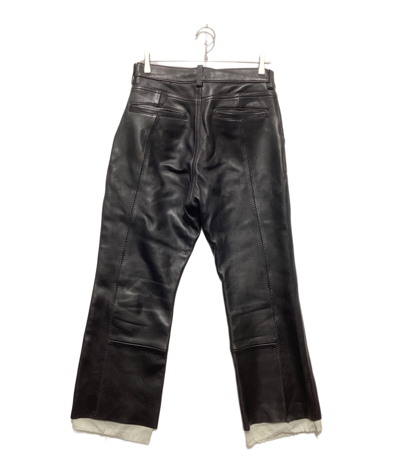美品⭐️rich i LETHER BOOTS CUT PANTS siz48 中古・古着通販】Rich I (リッチアイ) LEATEHR BOOTSCUT PANTS レザー