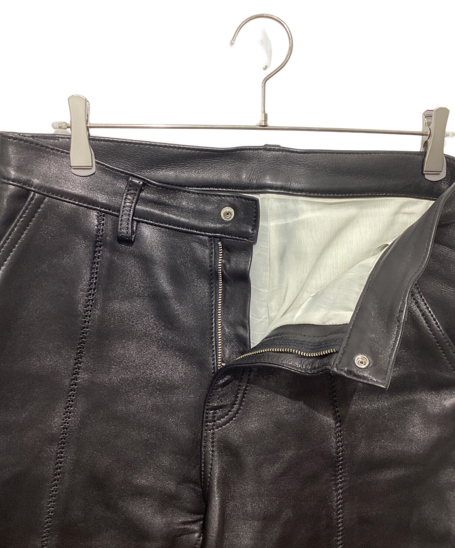 美品⭐️rich i LETHER BOOTS CUT PANTS siz48 中古・古着通販】Rich I (リッチアイ) LEATEHR BOOTSCUT PANTS レザー