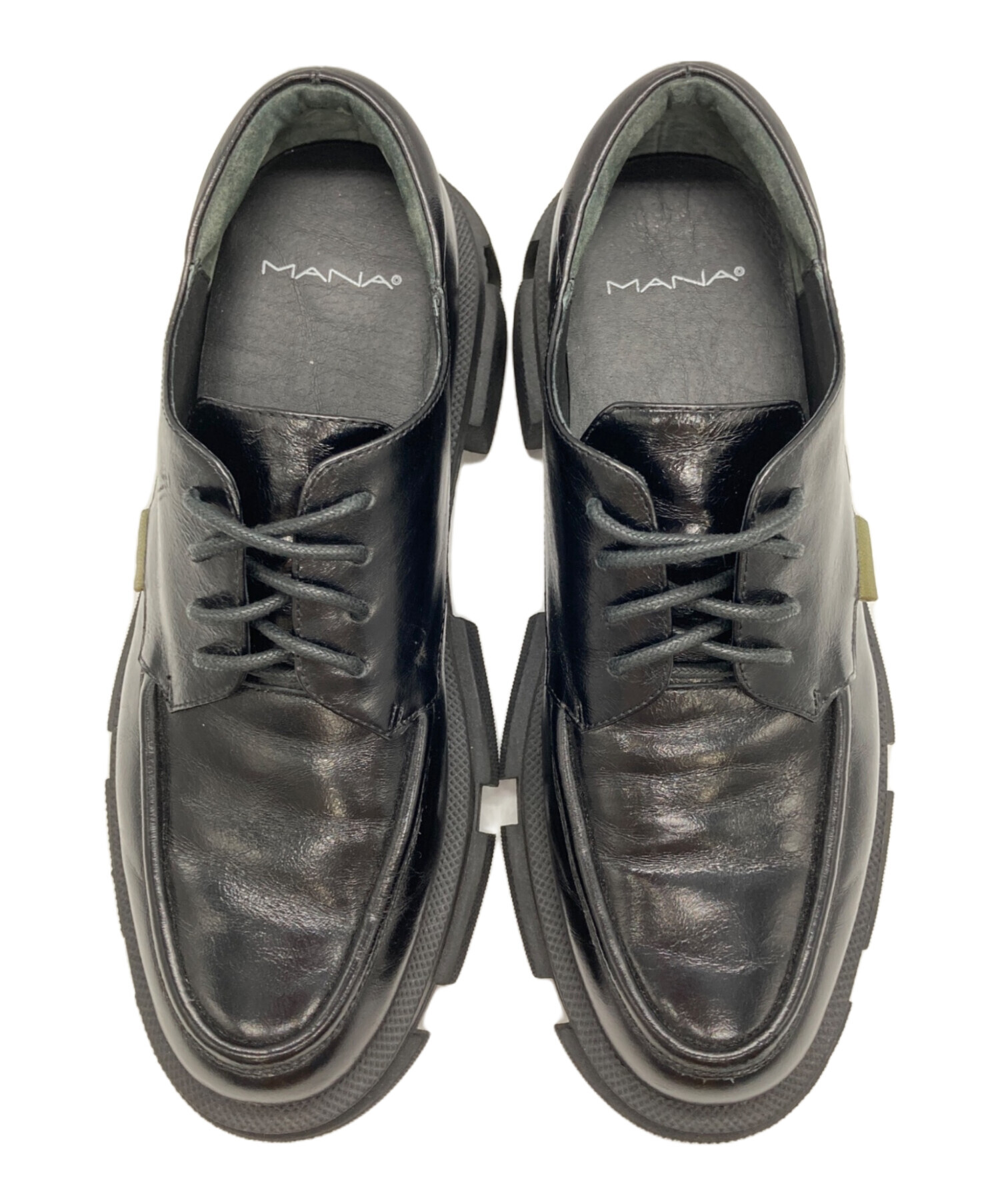 中古・古着通販】MANA (マナ) 厚底レースアップシューズ ブラック