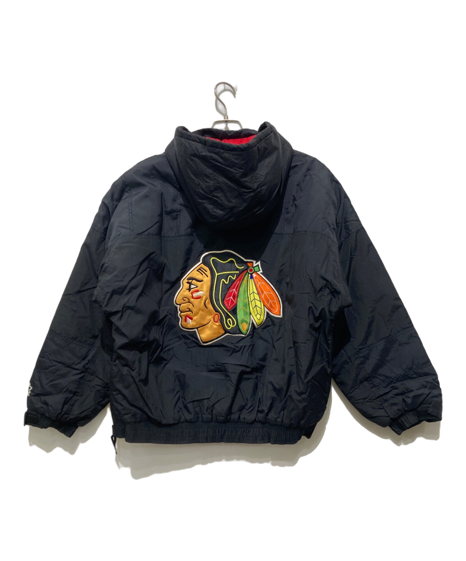 STARTER （スターター）パデッドジャケット 刺繍ロゴ　中綿 中古・古着通販】STARTER (スターター) 中綿ジャケット ブラック