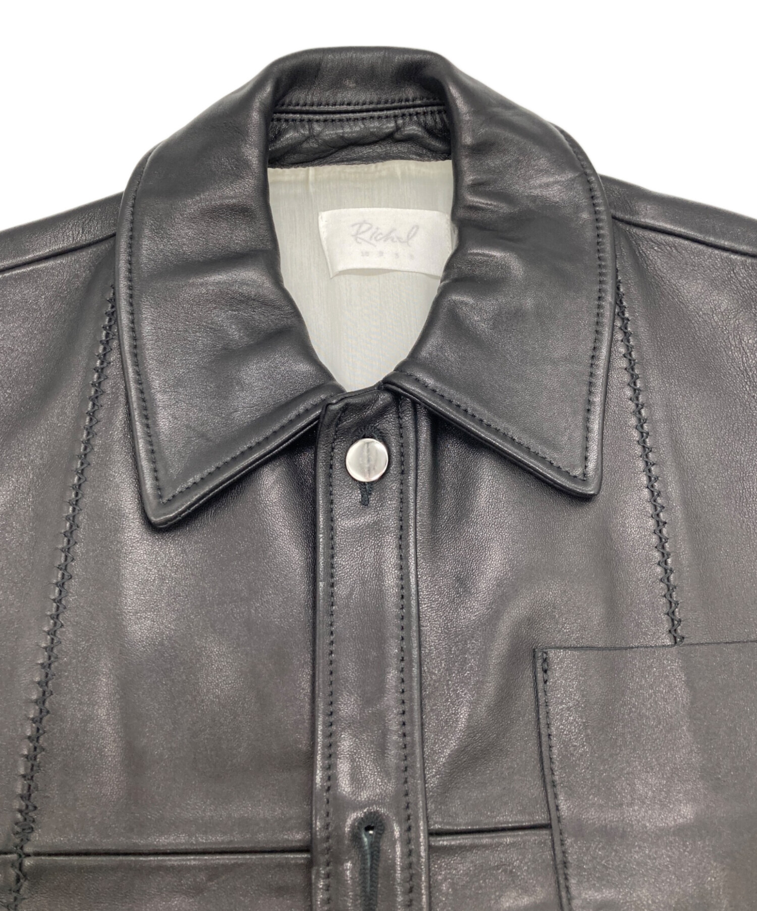 中古・古着通販】Rich I (リッチアイ) LEATEHR VEST ブラック サイズ