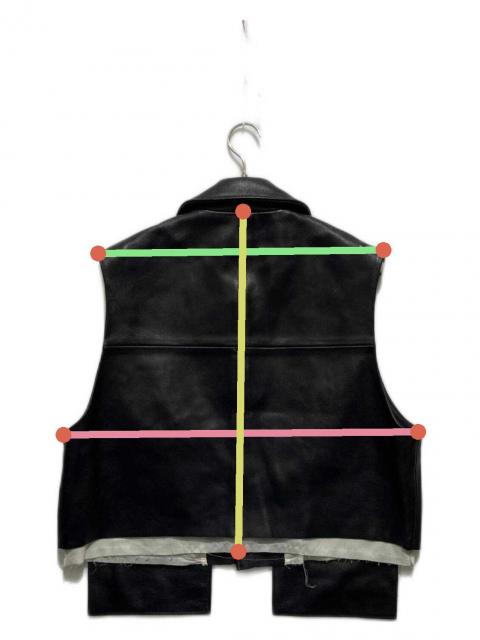 中古・古着通販】Rich I (リッチアイ) LEATEHR VEST ブラック サイズ