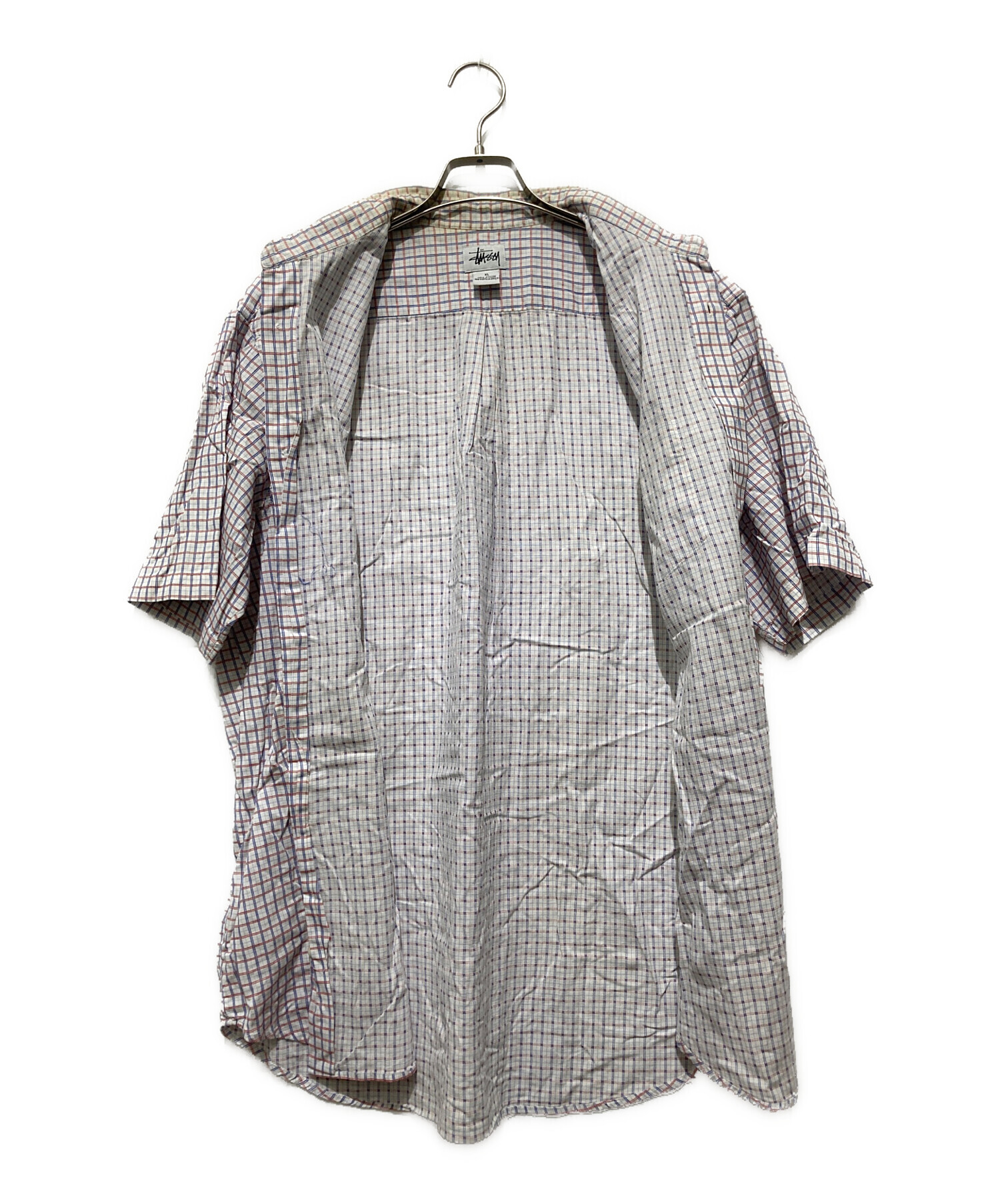 中古・古着通販】stussy (ステューシー) 胸ロゴ刺繍チェックシャツ