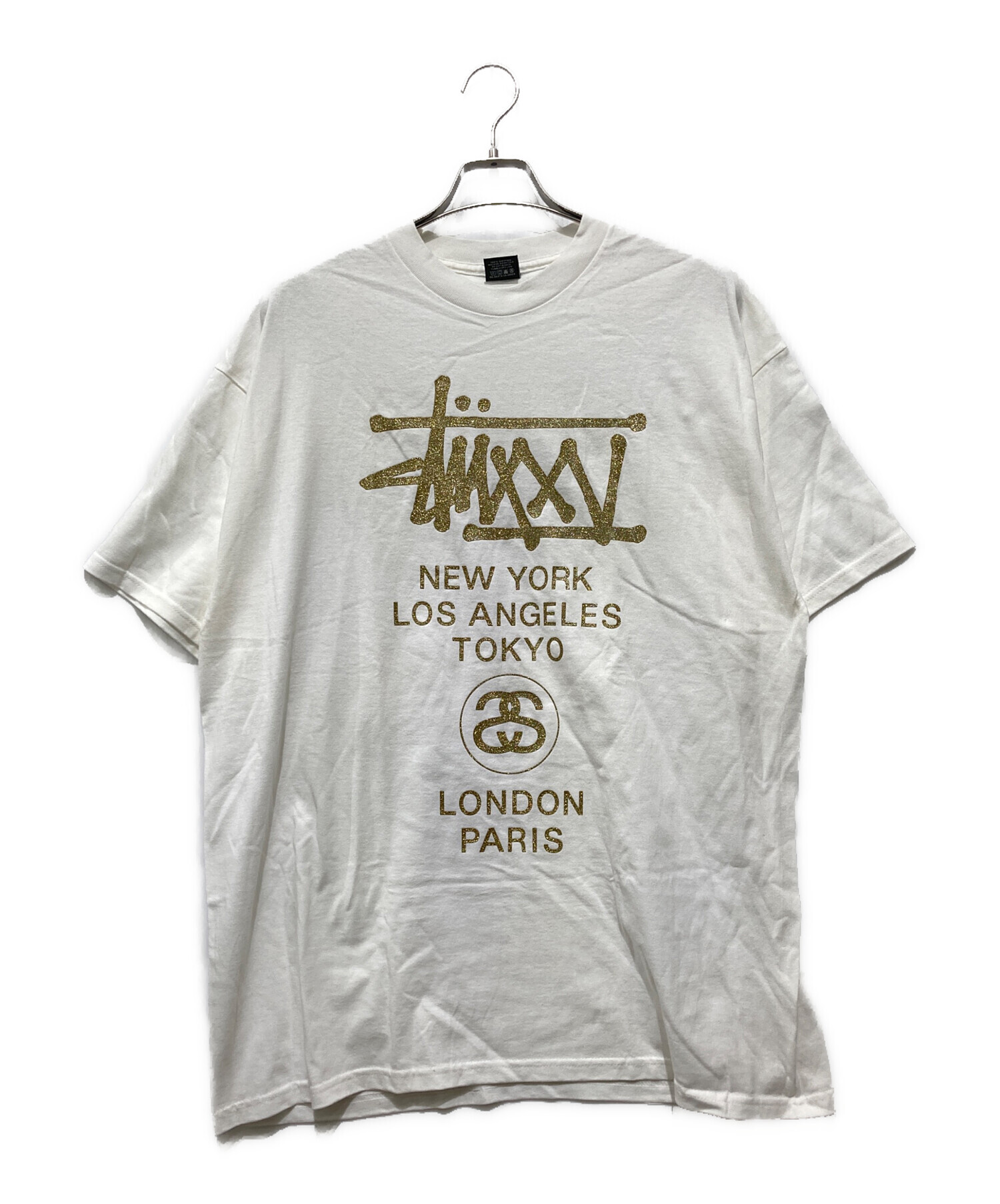 わたけん　お値下げ！　新品未使用　Stüssy ホワイト ワールドTシャツ 中古・古着通販】stussy (ステューシー) ワールドツアーTシャツ