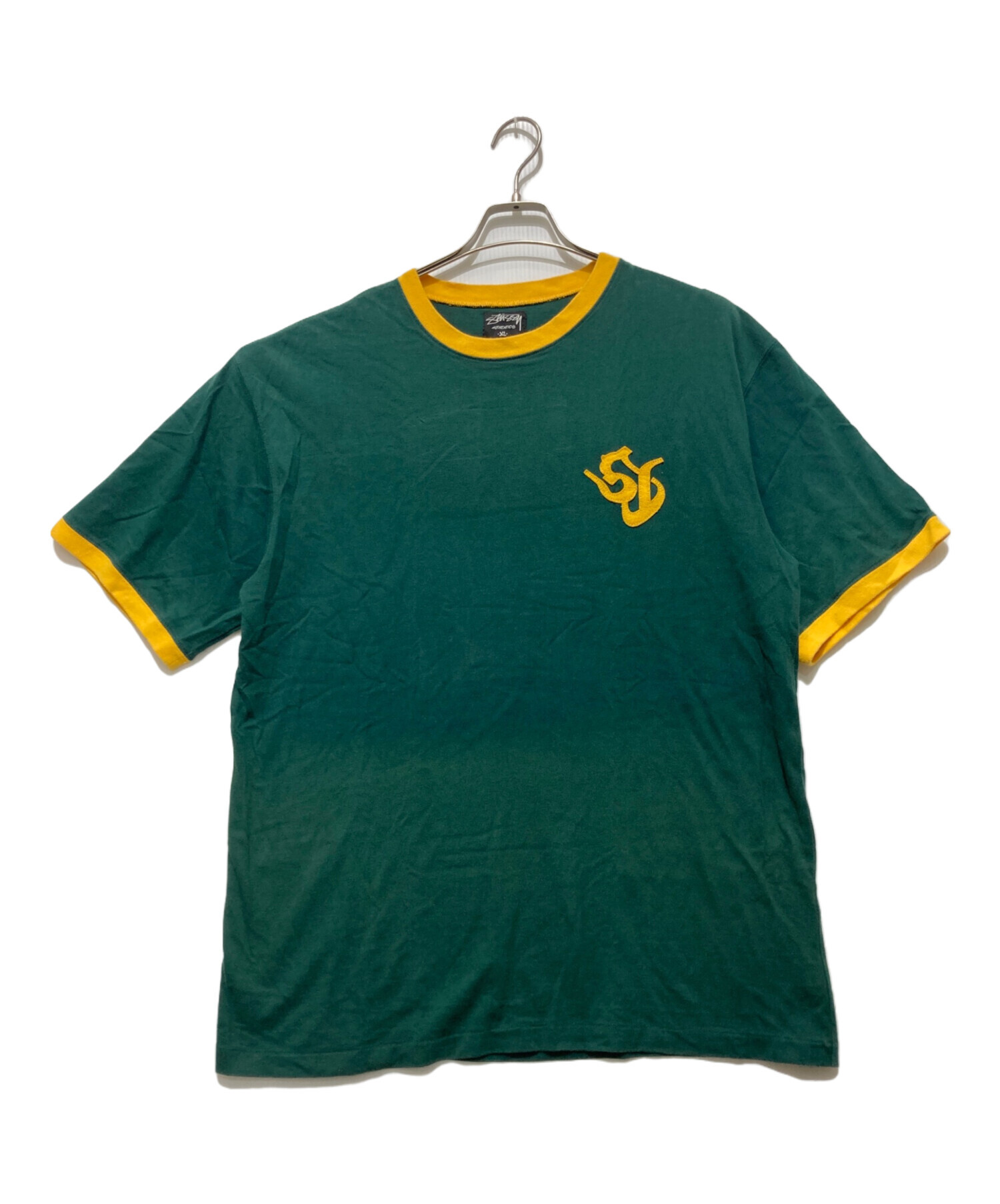 中古・古着通販】stussy (ステューシー) リンガーTシャツ グリーン 