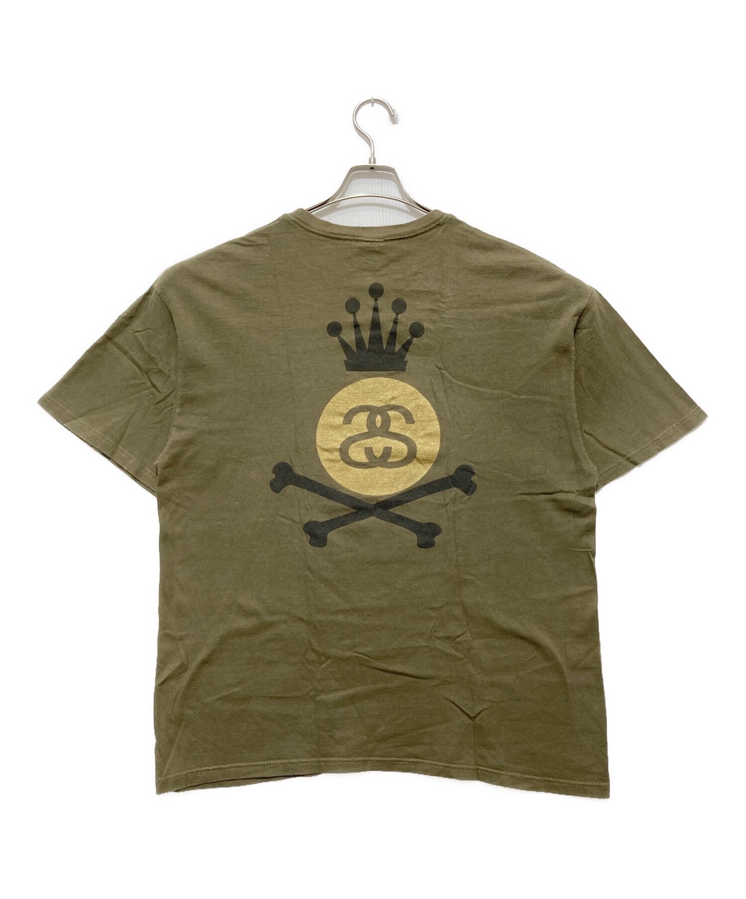 中古・古着通販】stussy (ステューシー) クラウン×SSリンクTEE カーキ