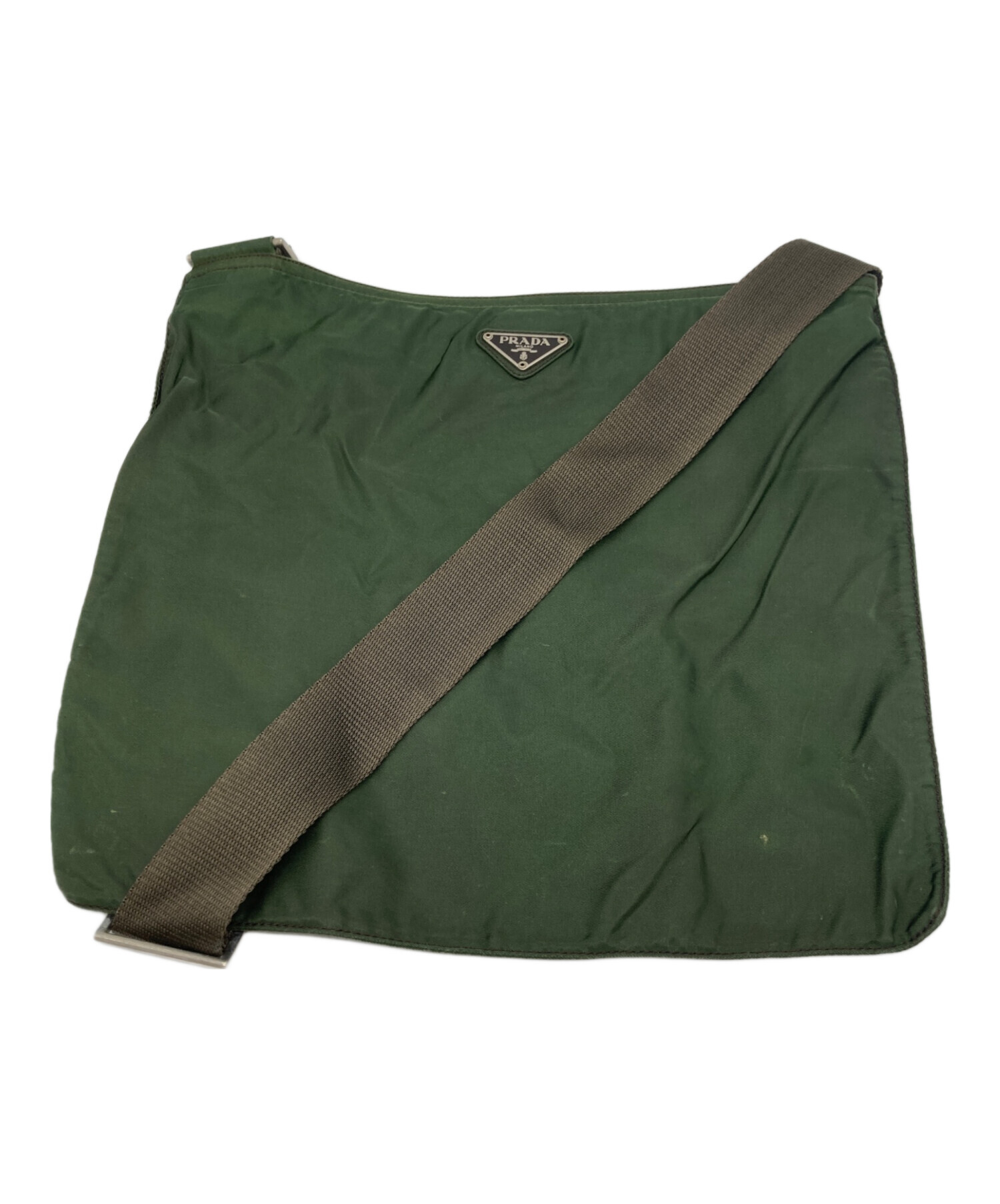 中古・古着通販】PRADA (プラダ) ナイロンショルダーバッグ グリーン