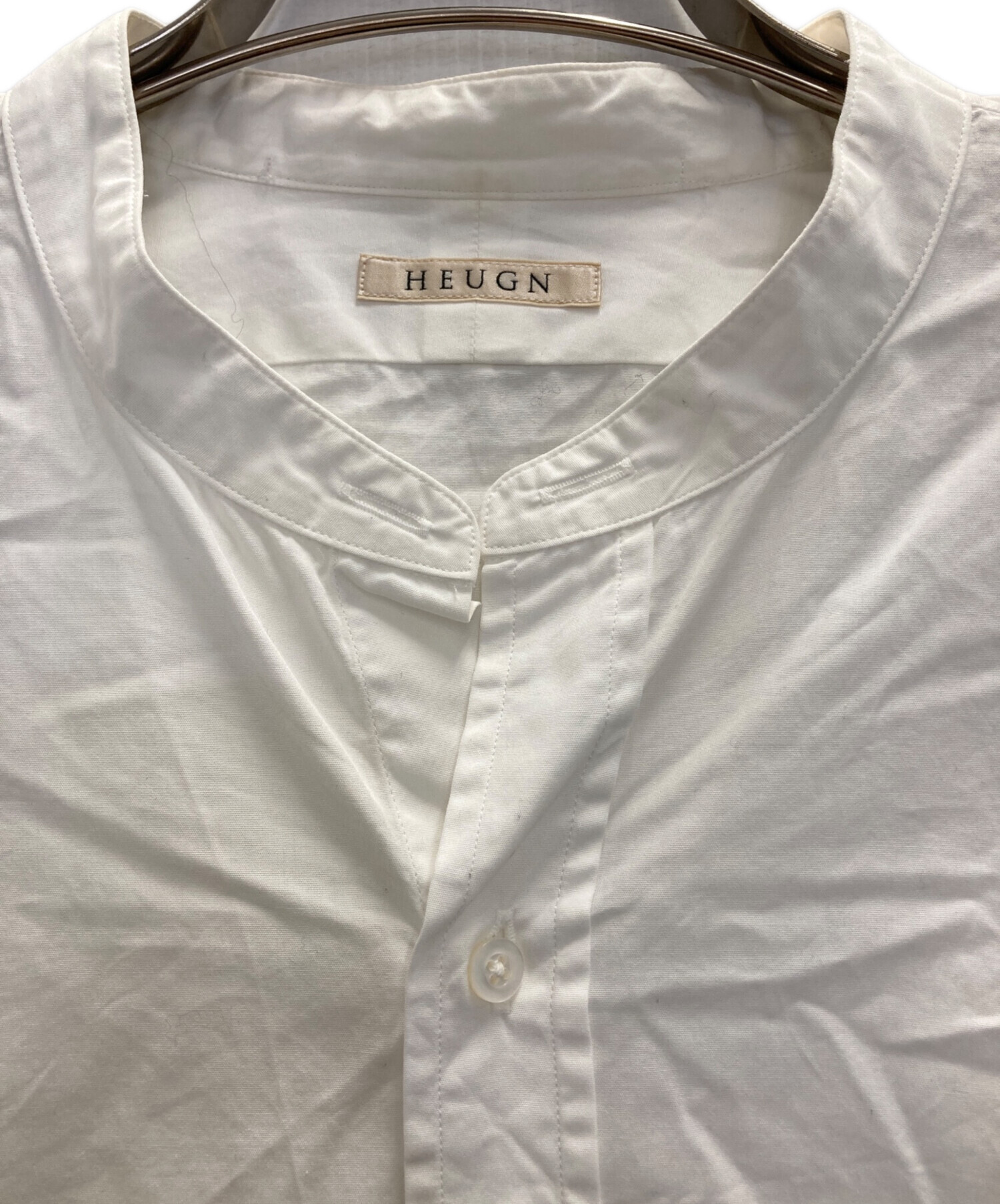 中古・古着通販】HEUGN (ユーゲン) バンドカラーシャツ ホワイト