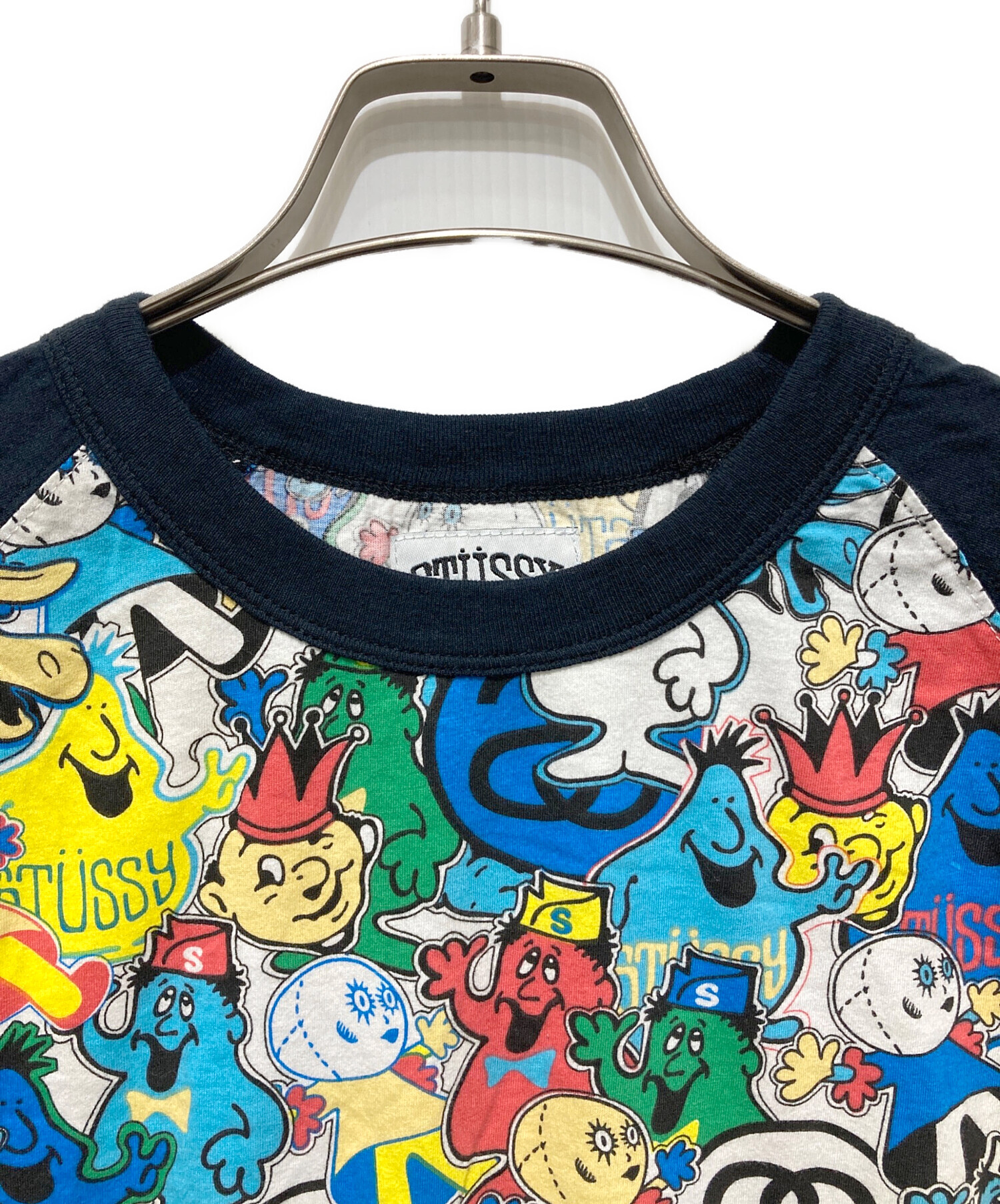 中古・古着通販】stussy (ステューシー) ラグランキャラクターTシャツ