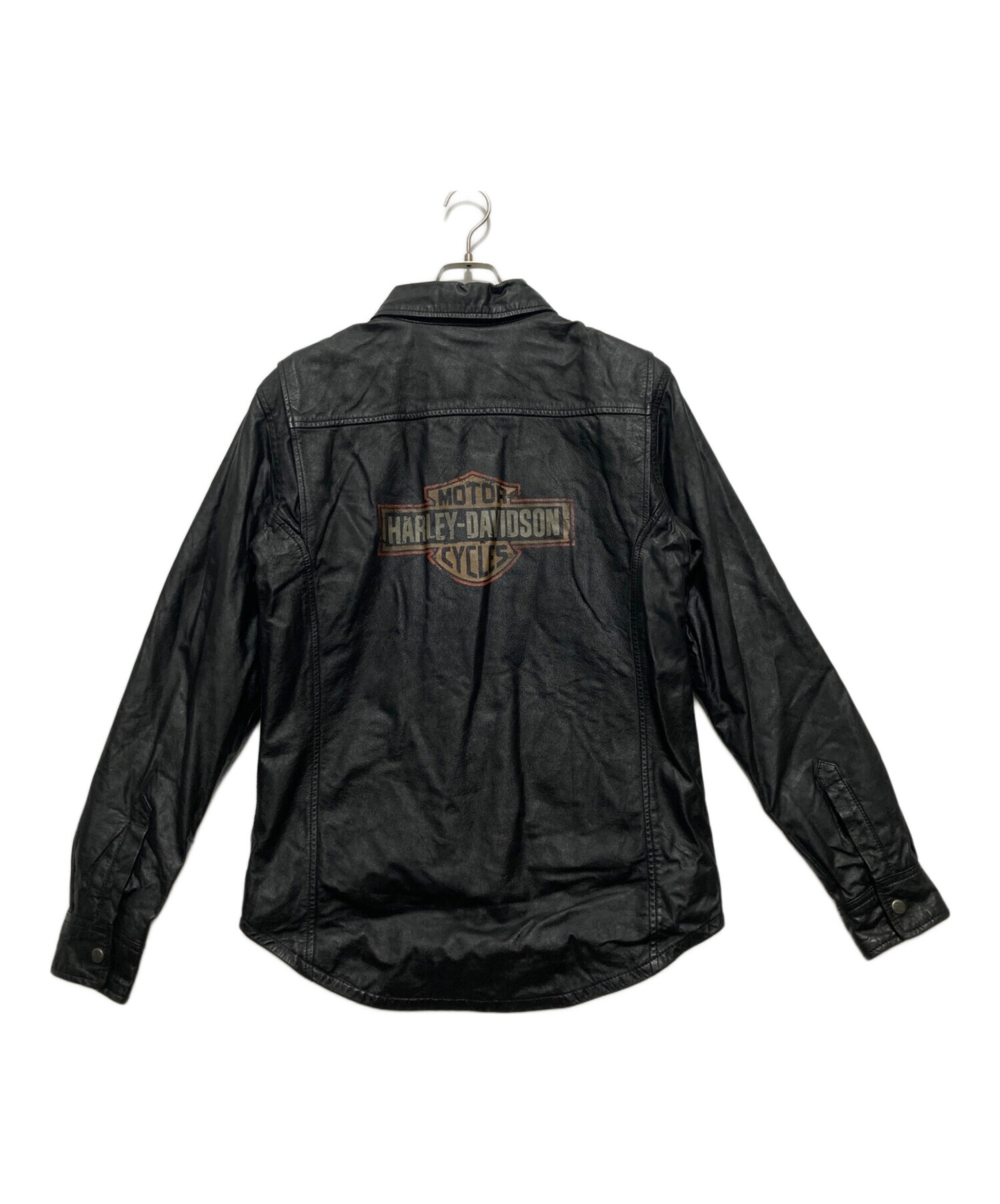 28日、20時、出品終了Harley-Davidson 黒 レザージャケット 中古・古着通販】HARLEY-DAVIDSON (ハーレーダビッドソン) LEATHER