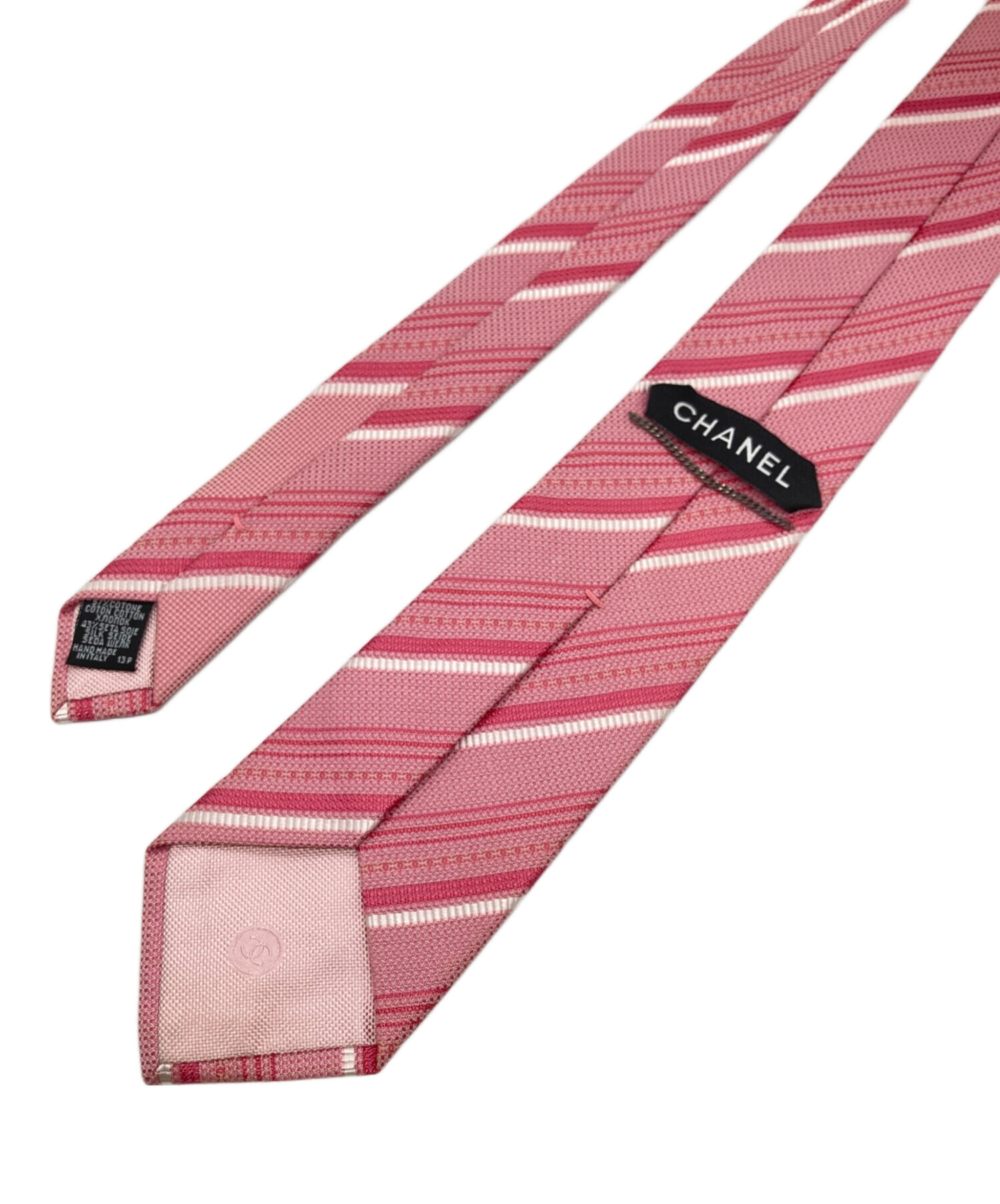 中古・古着通販】CHANEL (シャネル) コットンシルクストライプネクタイ