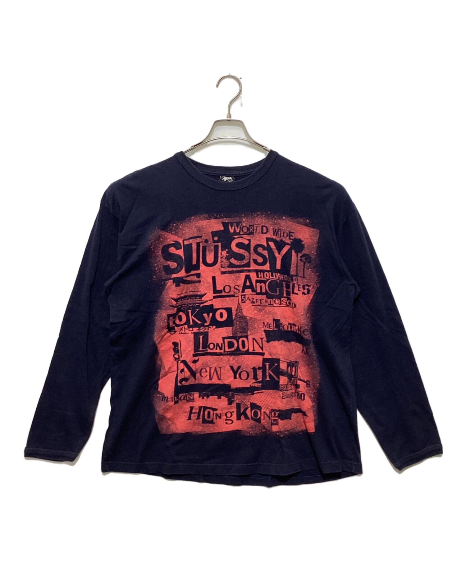 中古・古着通販】stussy (ステューシー) 都市プリント長袖Tシャツ