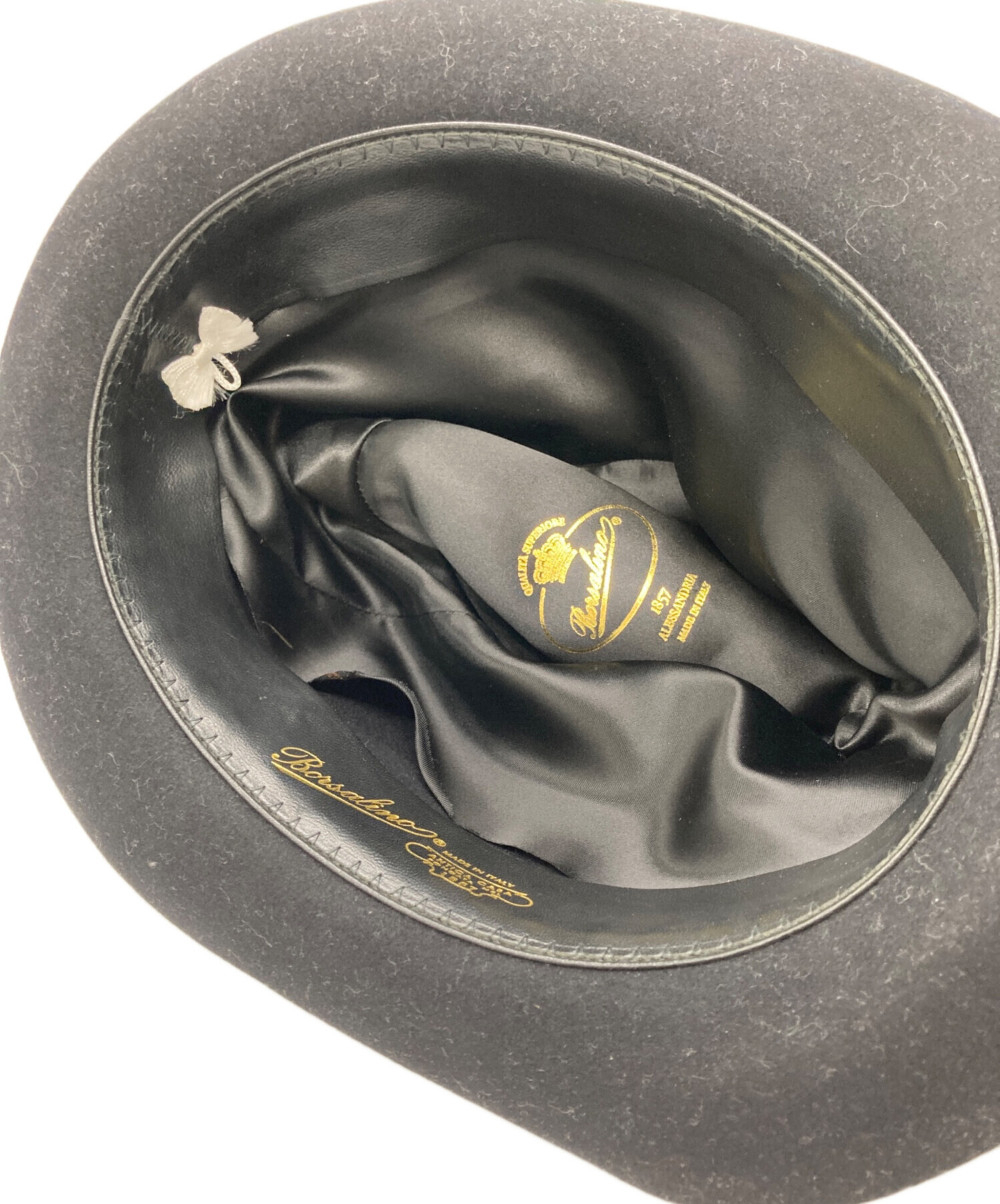 ビリヤニ様　Borsalino ボルサリーノ　ハット　ラビット　ウール　刺繍 中古・古着通販】BORSALINO (ボルサリーノ) アレッサンドリア 中折れ