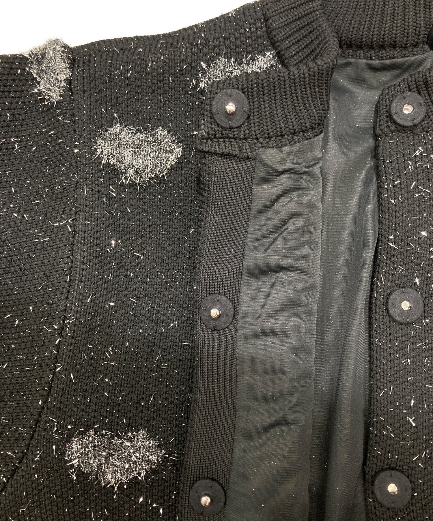 中古・古着通販】Ameri (アメリ) HEART LAME KNIT CARDIGAN TOP