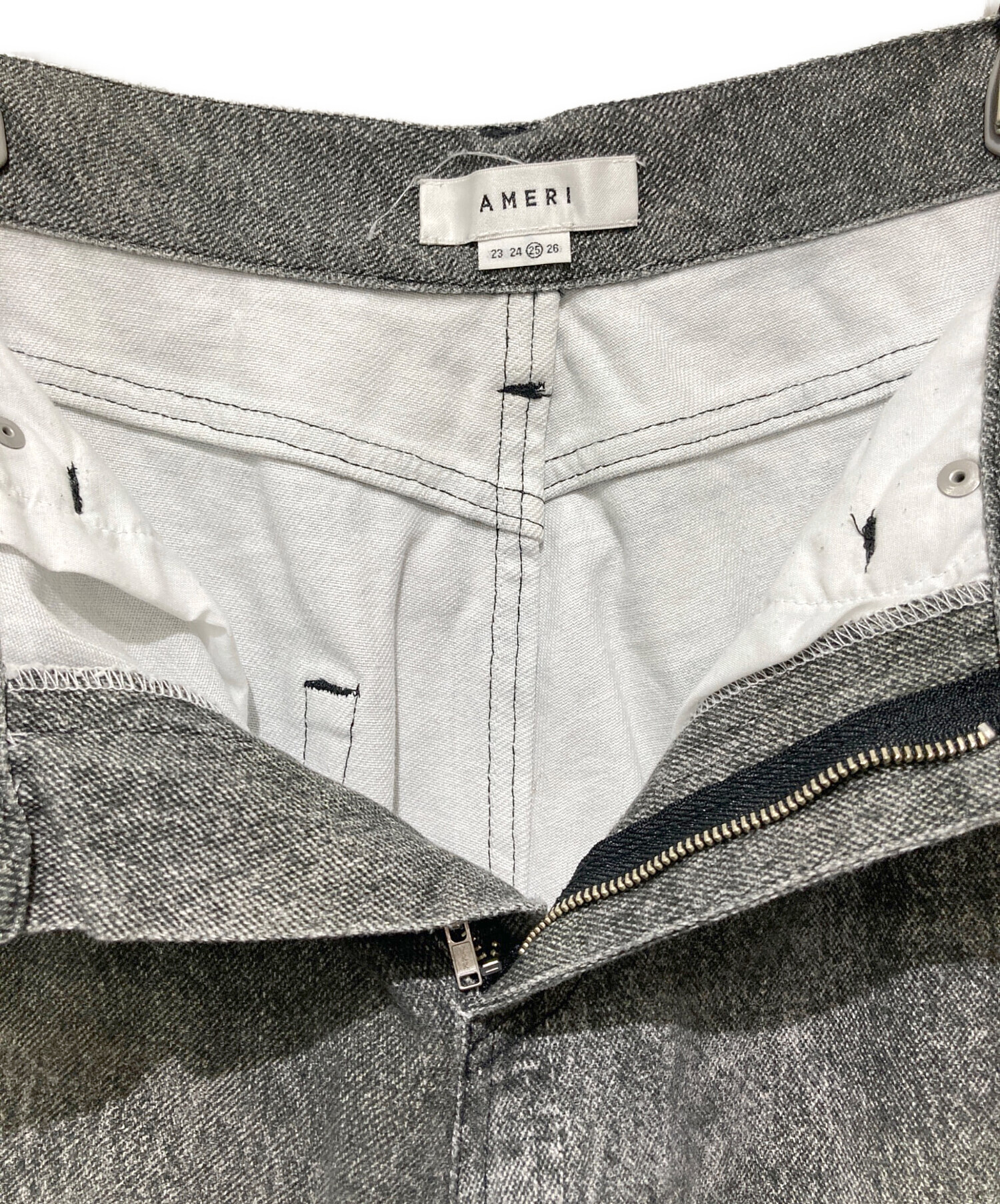 中古・古着通販】Ameri (アメリ) TROMPE L′OEIL DENIM PANTS グレー