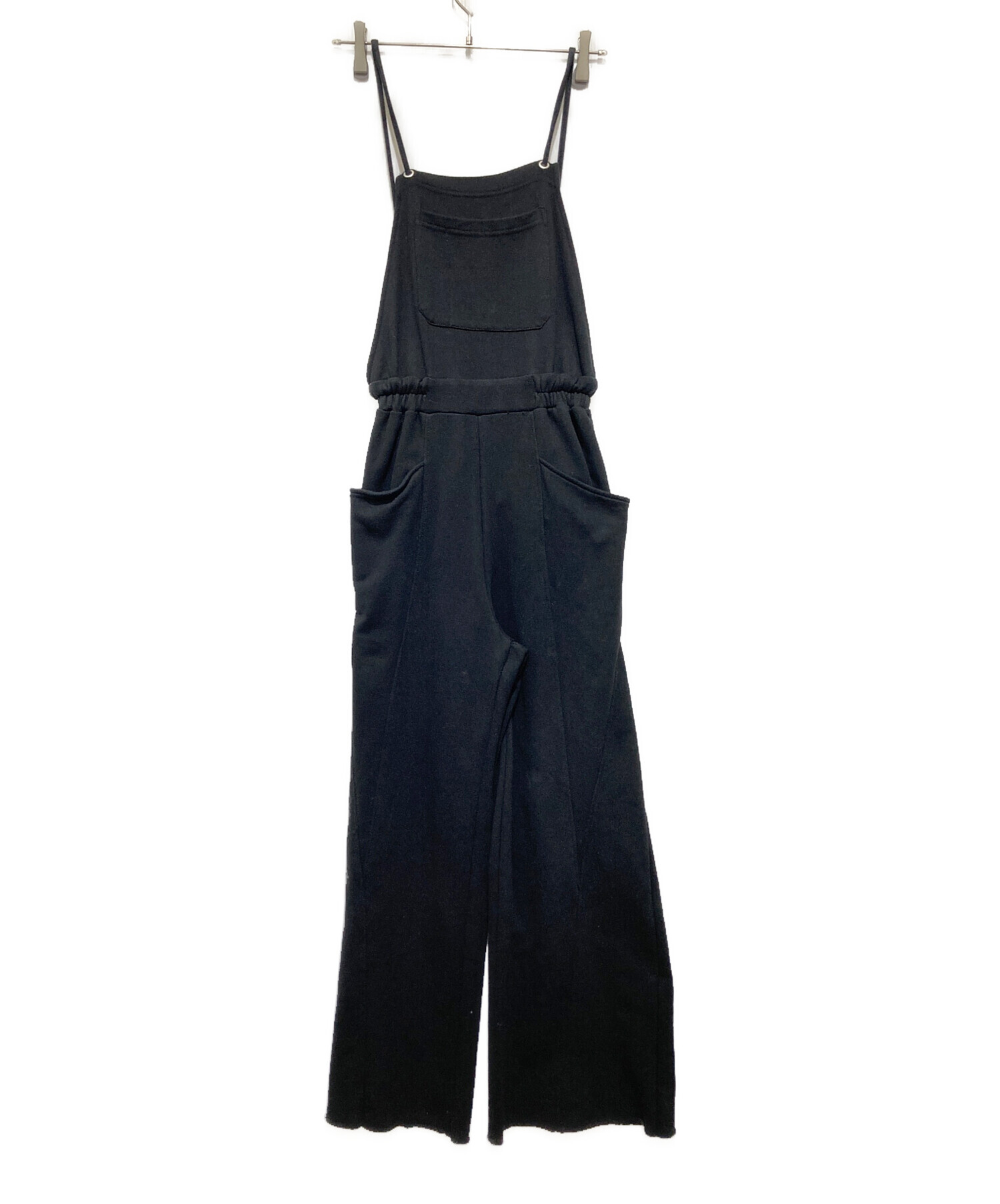 中古・古着通販】Ameri (アメリ) SWEAT EASY ROMPERS ブラック サイズ