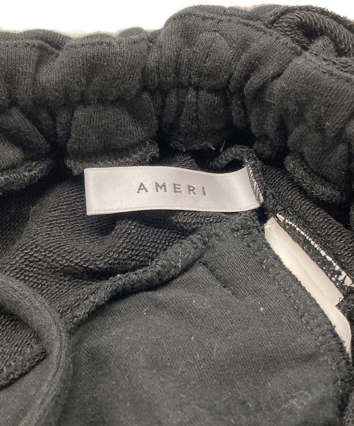 【美品】Ameri SWEAT EASY ROMPERS ブラック(Sサイズ) Ameri（アメリ）の「SWEAT EASY ROMPERS（サロペット/オーバーオール