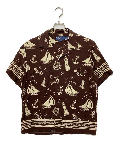 ラルフローレン　シャツ　L　レーヨン100　ポーカー POLO RALPH LAUREN 開襟シャツ カジノ ポーカー オープンカラー
