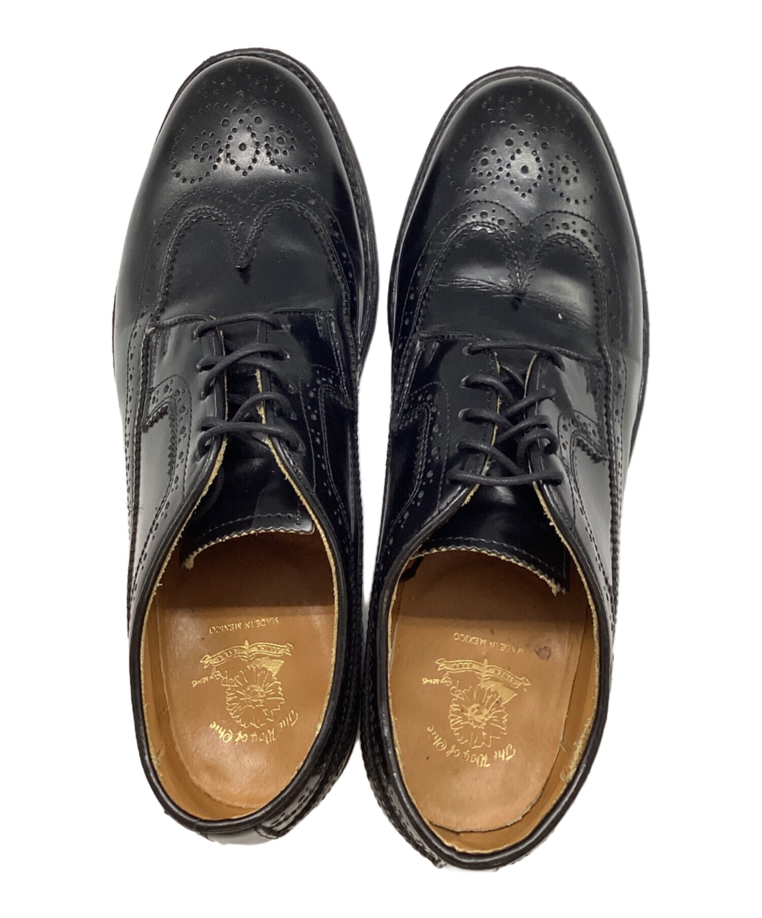 プレーントゥシューズ フローリウォネ 黒 メダリオン サイズ7 Affito