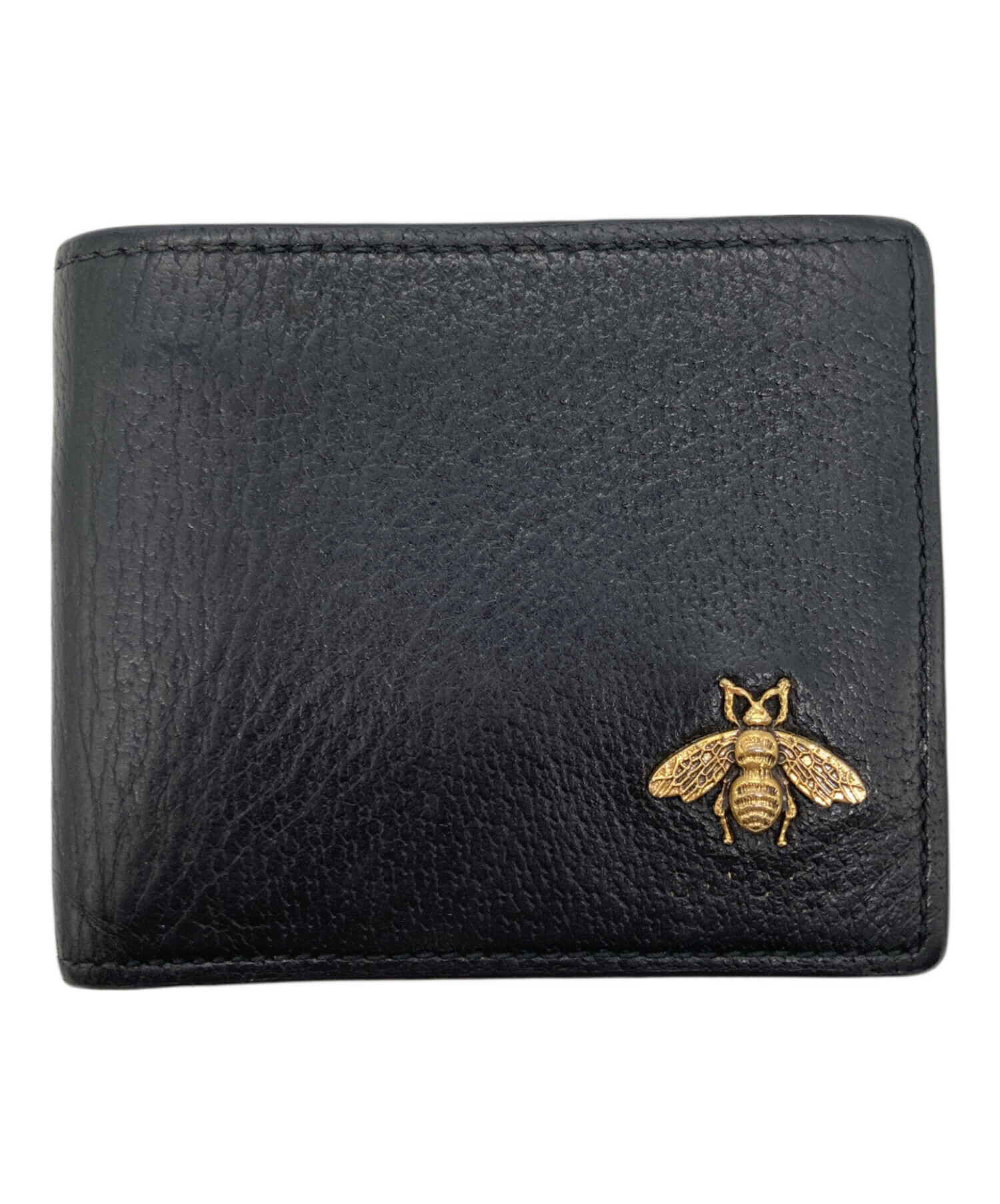 中古・古着通販】GUCCI (グッチ) アニマリエレザー札入れ ブラック