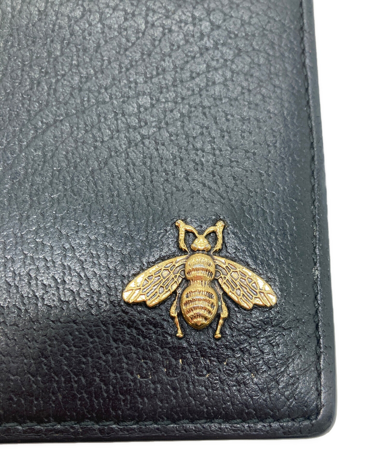 中古・古着通販】GUCCI (グッチ) アニマリエレザー札入れ ブラック