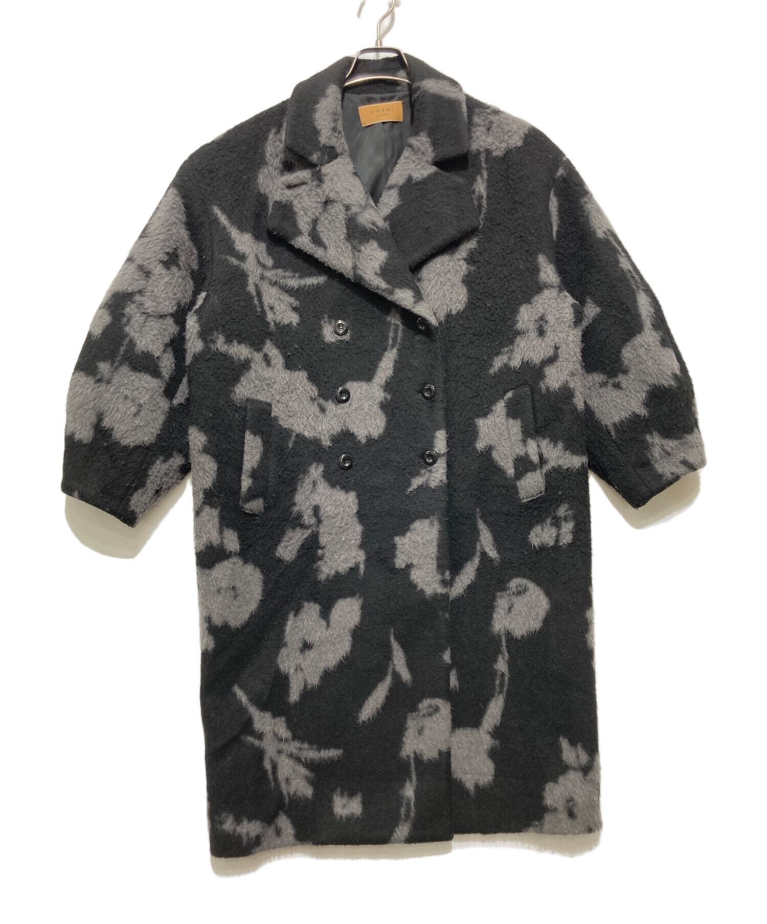 美品！アメリAMERIヴィンテージフラワーウールコート EDGE FLARE WOOL COAT