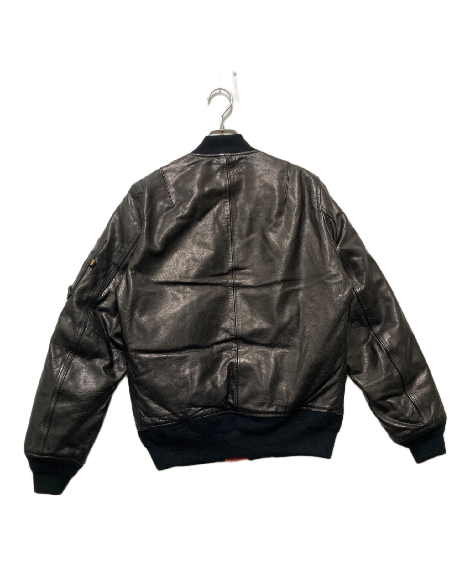 中古・古着通販】ALPHA (アルファ) MA-1レザーダウンジャケット