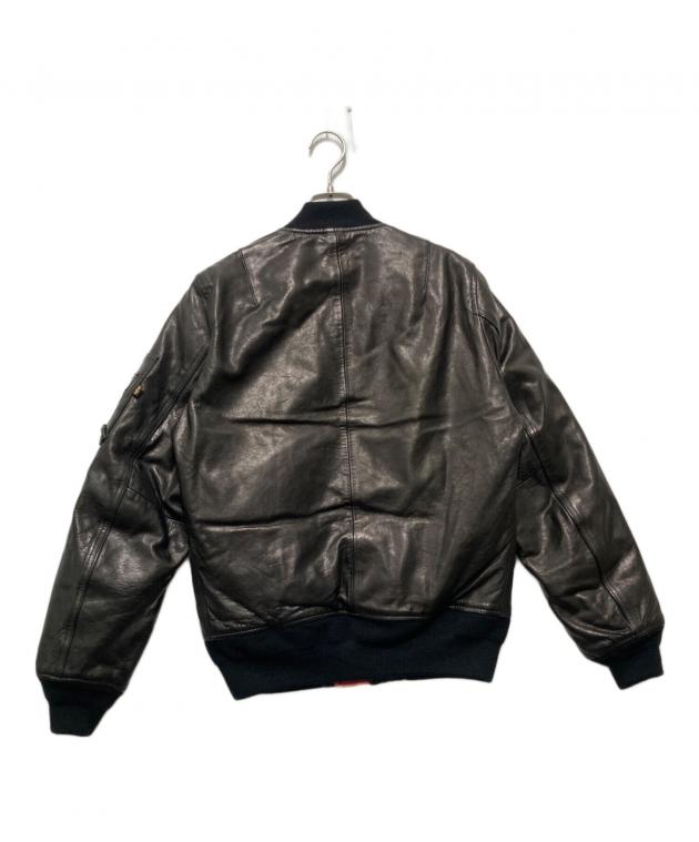 中古・古着通販】ALPHA (アルファ) MA-1レザーダウンジャケット