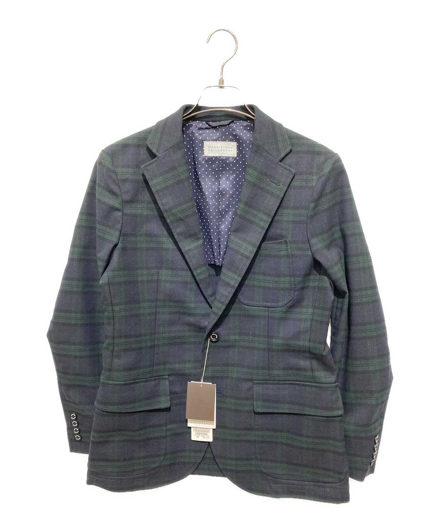 未使用級☆マッキントッシュフィロソフィー テーラード チェック ウール L 中古・古着通販】MACKINTOSH PHILOSOPHY (マッキントッシュ