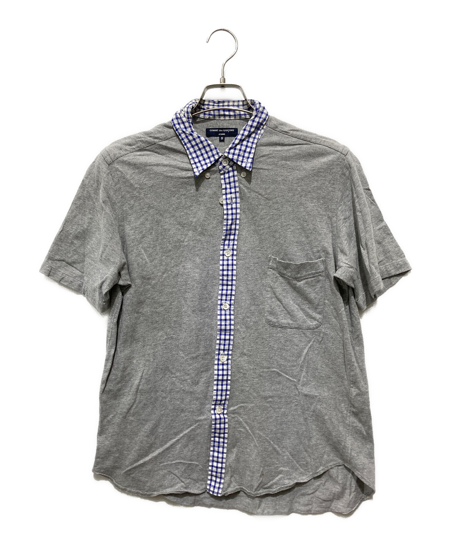 COMME des GARCONS HOMME 切替 半袖シャツ 中古・古着通販】COMME des GARCONS HOMME (コムデギャルソン オム