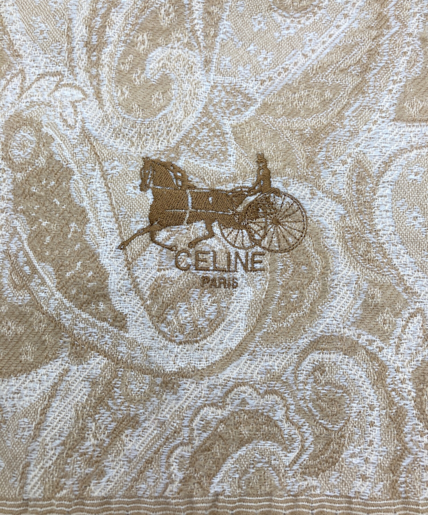 中古・古着通販】CELINE (セリーヌ) ペイズリー大判ストール ベージュ