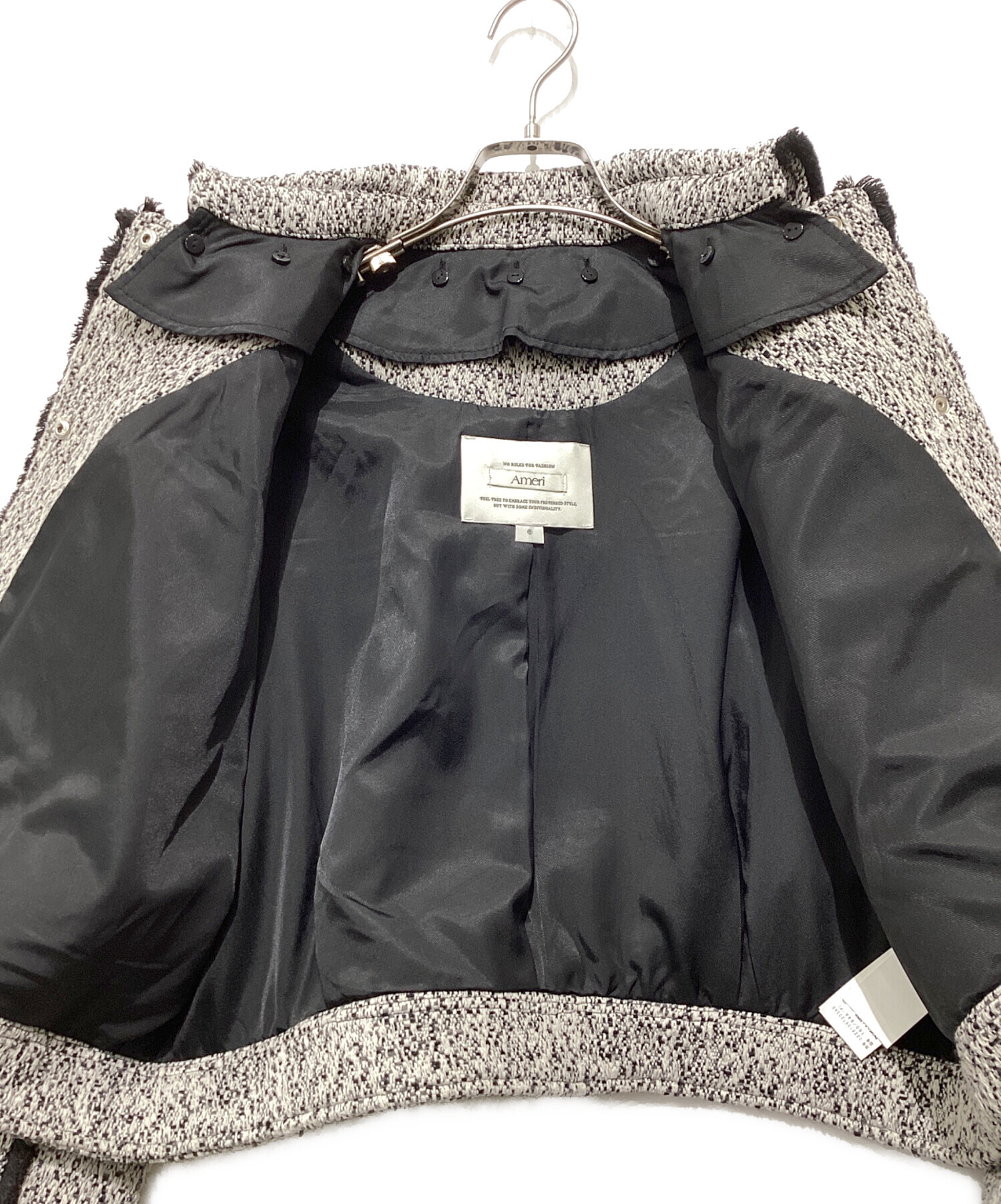 アメリビンテージ 中古・古着通販】AMERI (アメリ) TWEED SHORT JACKET ホワイト