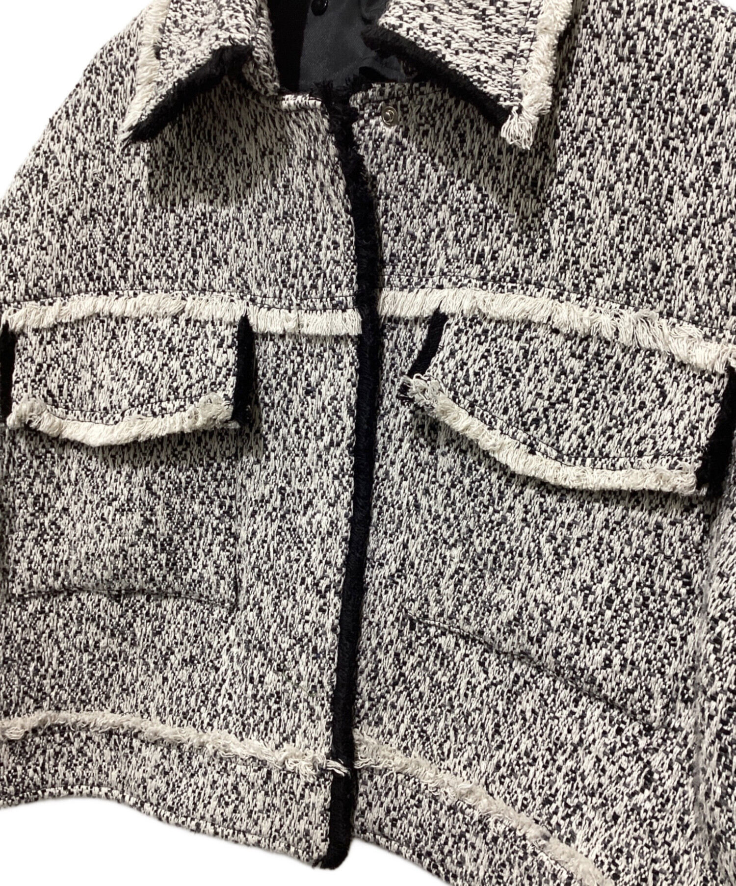 中古・古着通販】AMERI (アメリ) TWEED SHORT JACKET ホワイト