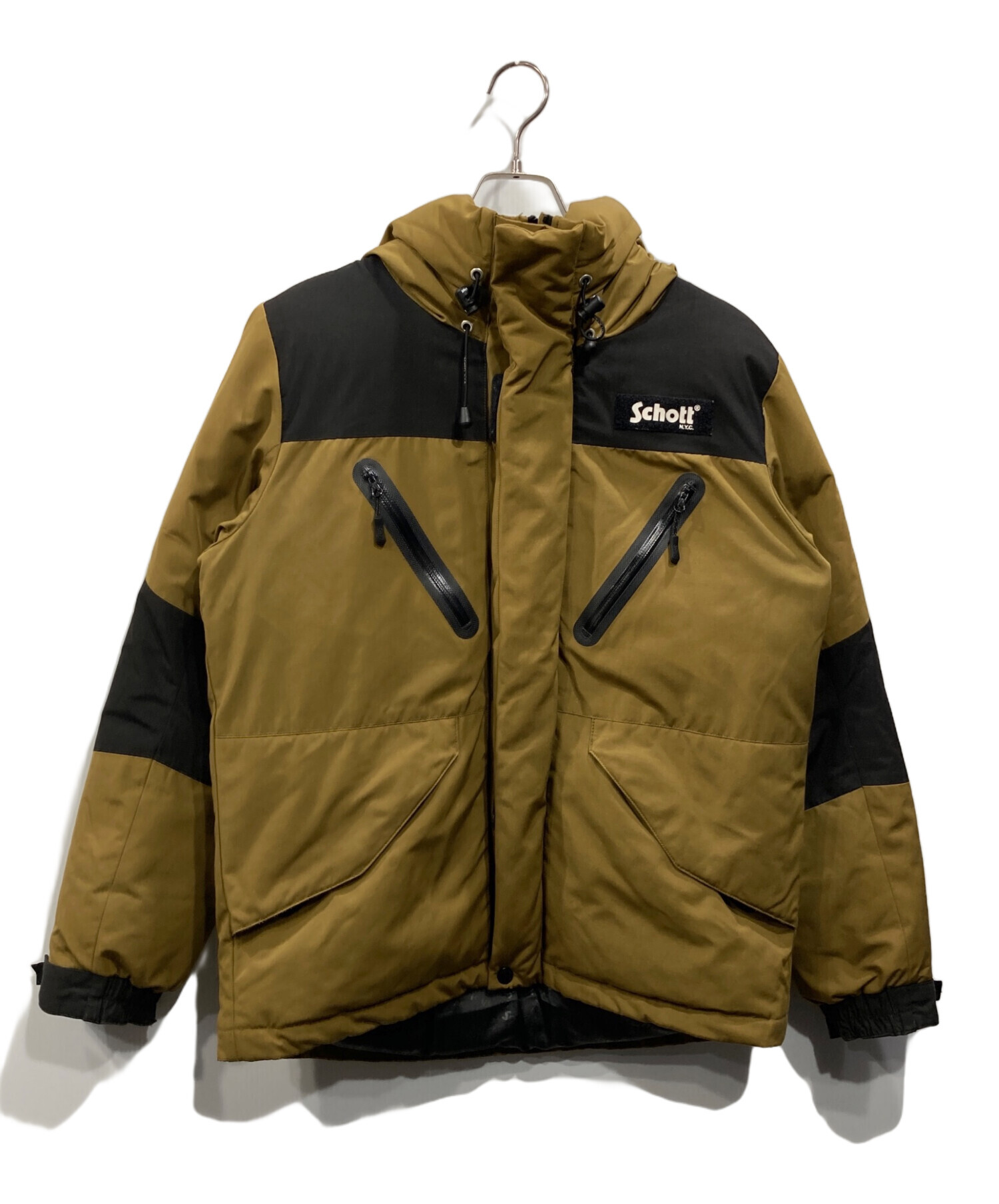 Schott ベージュ ダウンジャケット 中古・古着通販】Schott (ショット) ダウンジャケット ベージュ サイズ