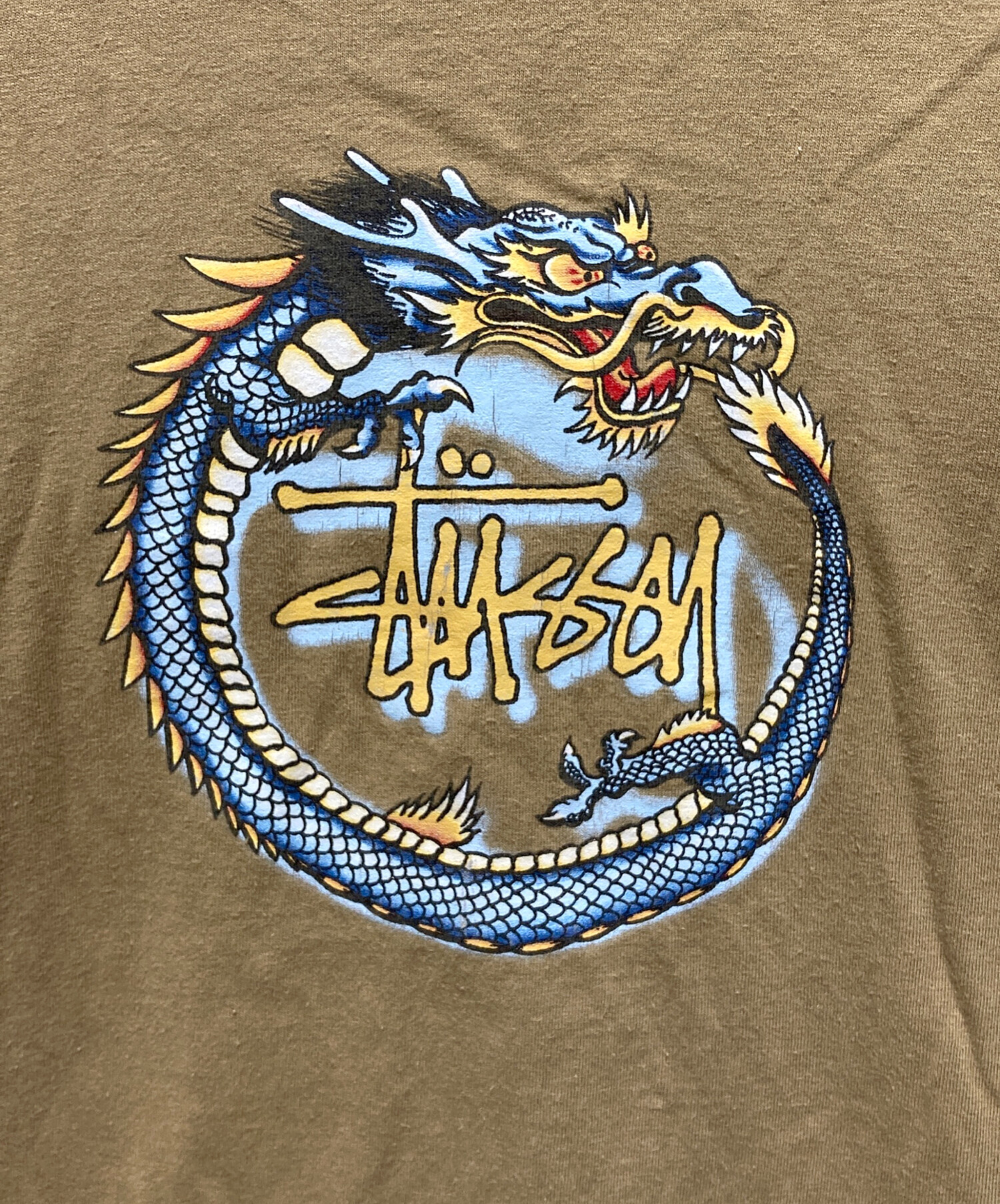 中古・古着通販】stussy (ステューシー) 90'sプリントTシャツ カーキ