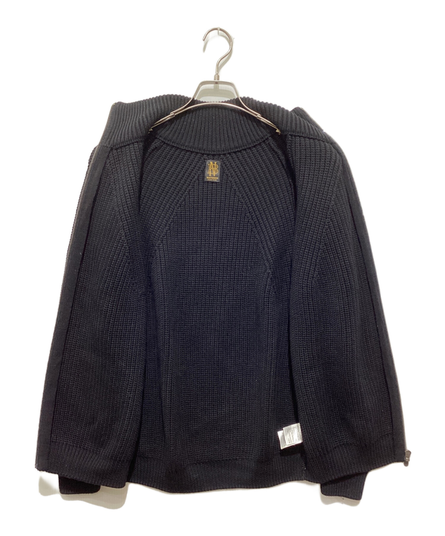 中古・古着通販】BATONER (バトナ―) SIGNATURE DRIVERS KNIT ブラック 