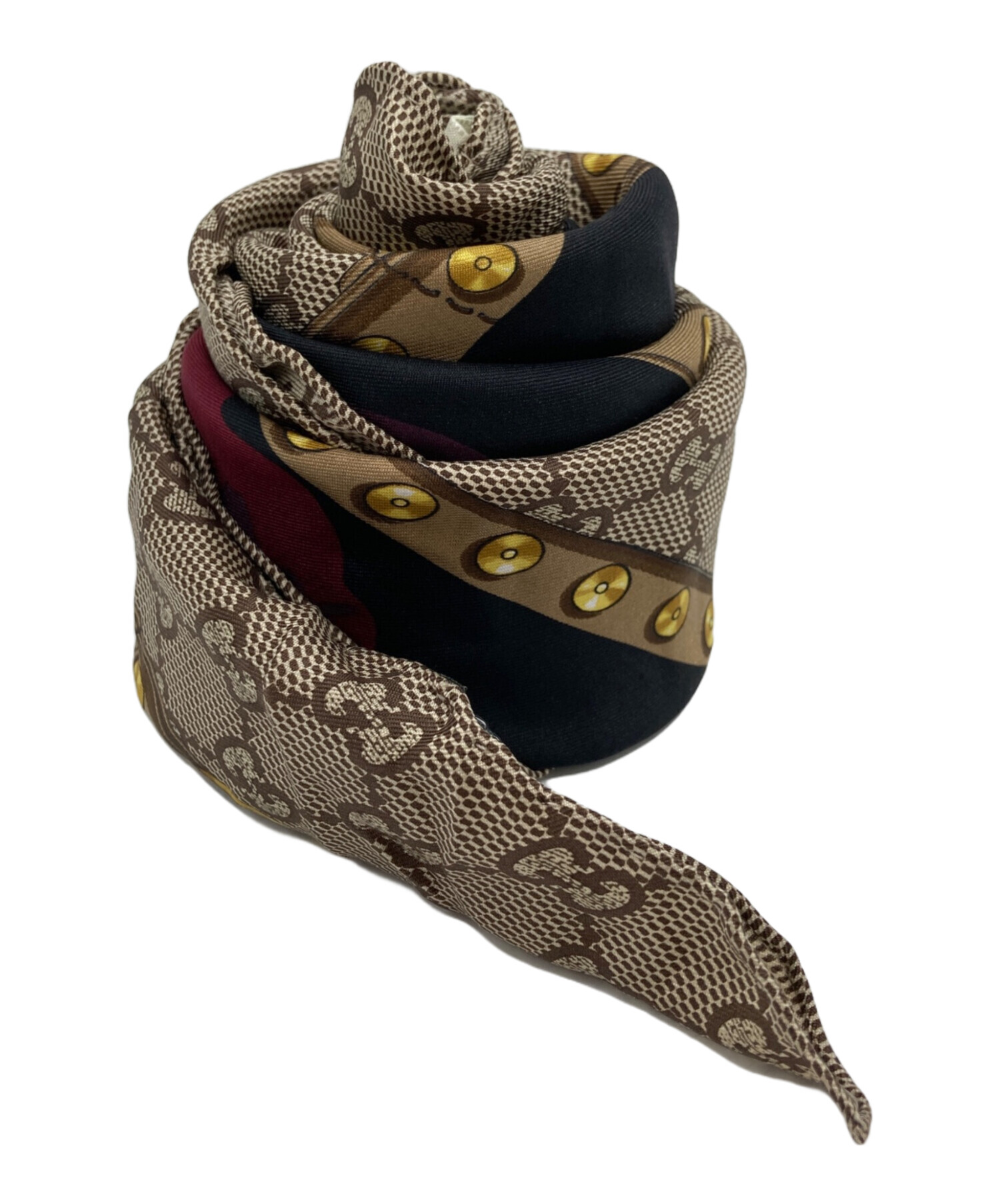 GUCCI シルクスカーフ　タグ付き新品未使用　グッチ 中古・古着通販】GUCCI (グッチ) シルクスカーフ ベージュ｜ブランド