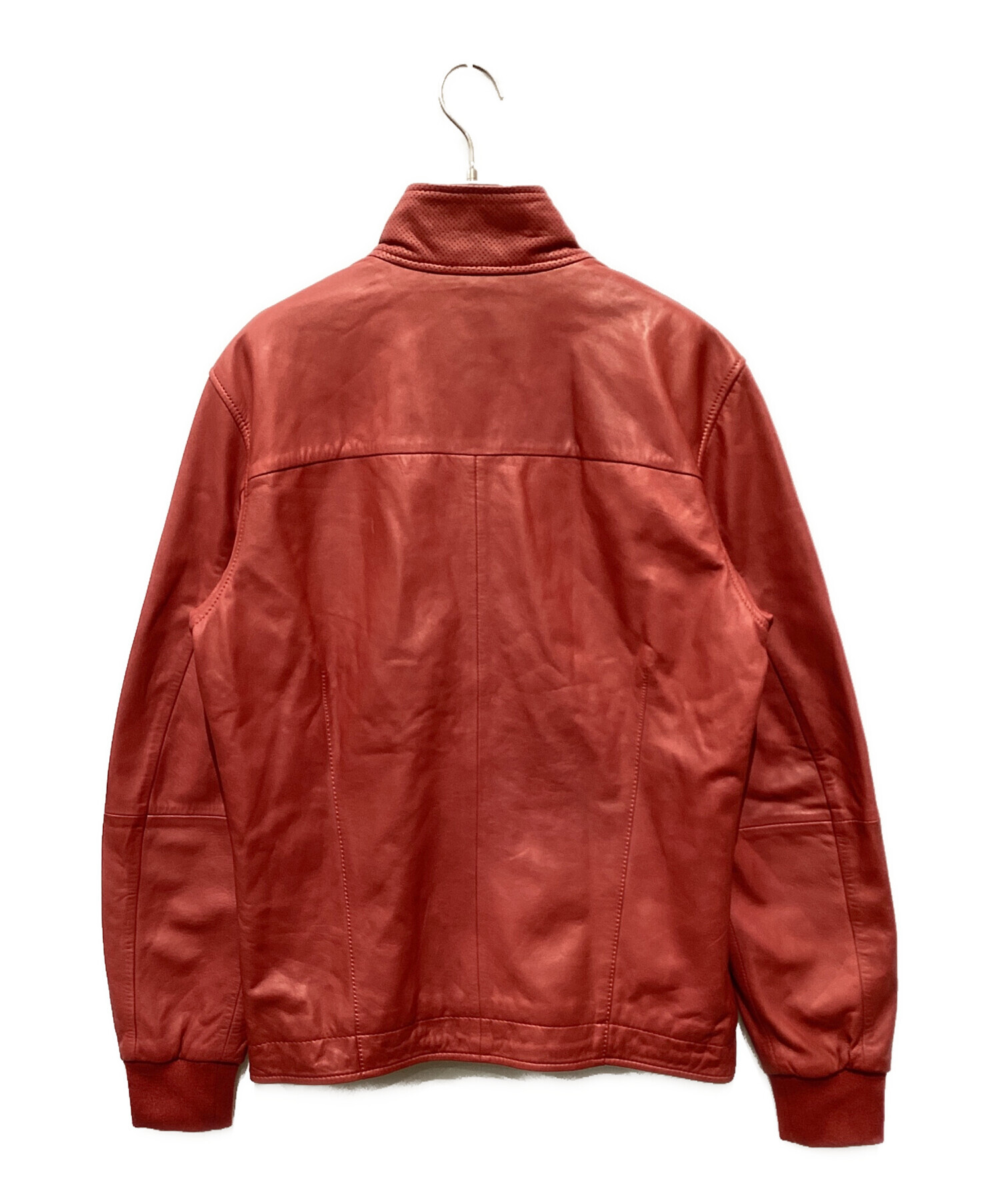 中古・古着通販】DIESEL (ディーゼル) ラムレザージャケット レッド