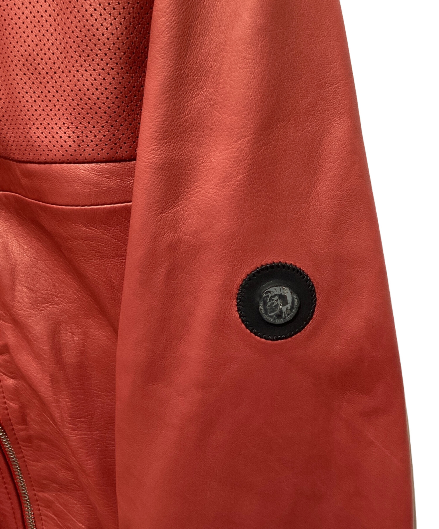 中古・古着通販】DIESEL (ディーゼル) ラムレザージャケット レッド