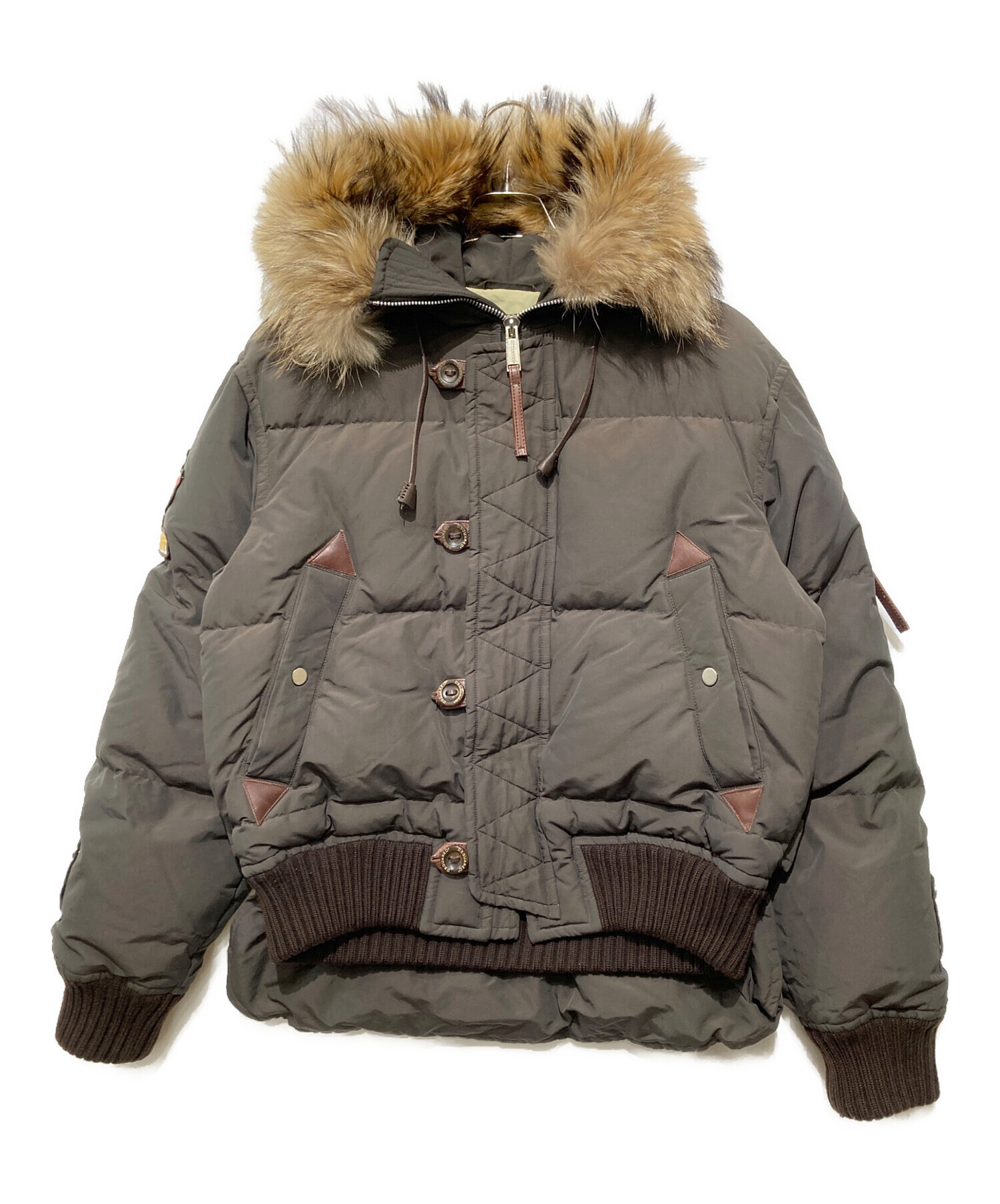 【中古】ディースクエアード DSQUARED2 ジャケット シングル 2B イタリア製 ウール混 ストライプ グレー 青 44 中古・古着通販】DSQUARED2 (ディースクエアード) B-2B TYPE DOWN