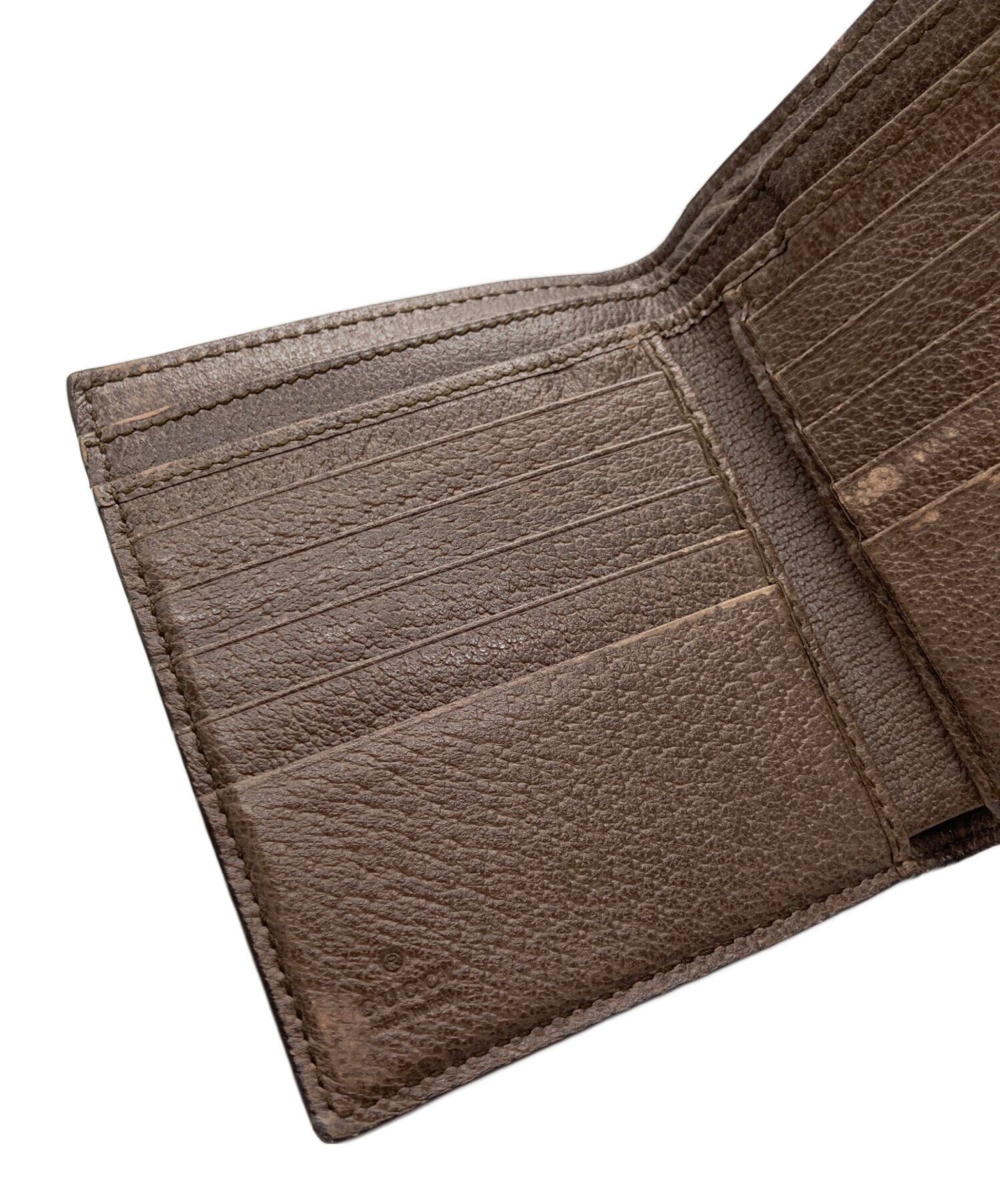 中古・古着通販】GUCCI (グッチ) シェリーライン2つ折り財布 ブラウン